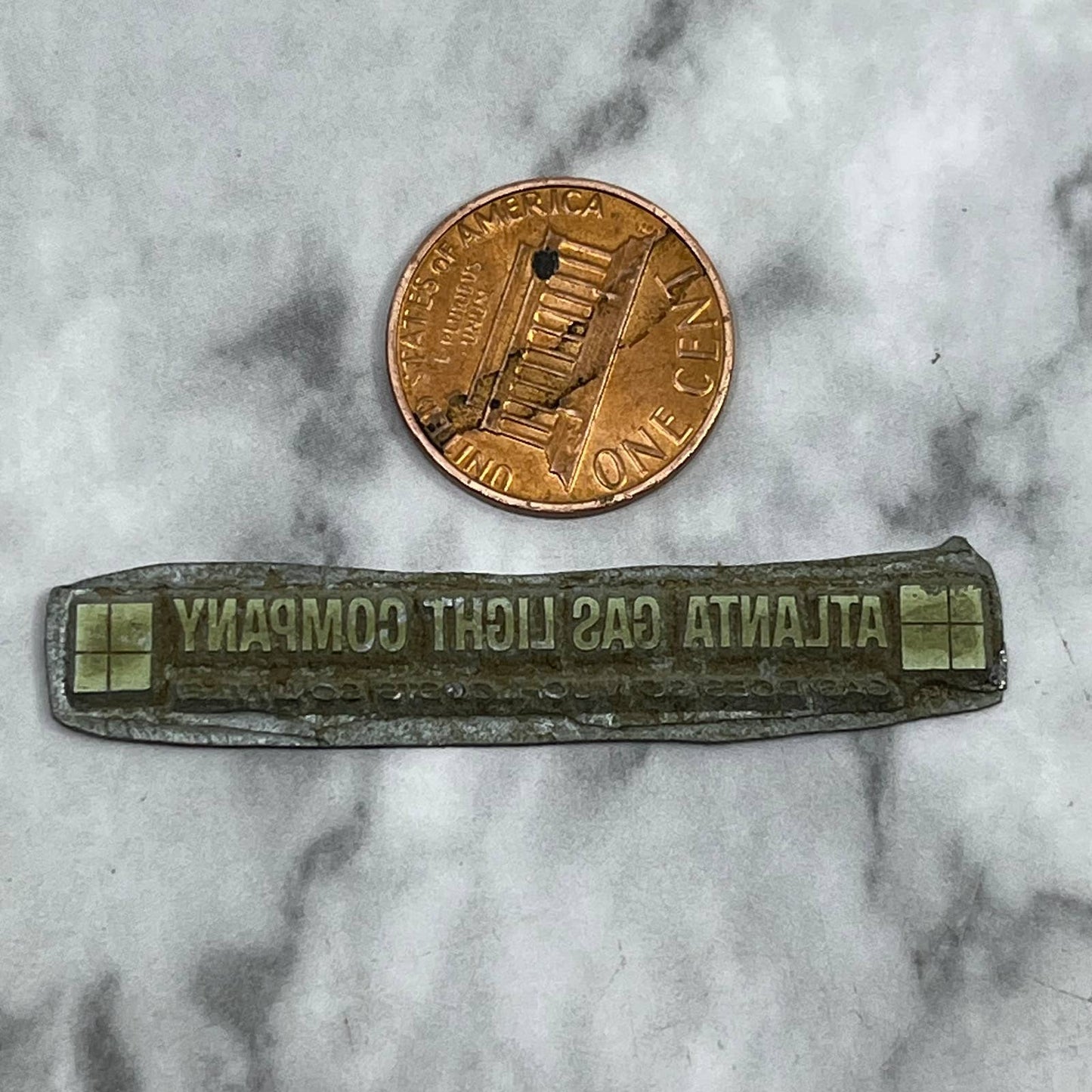 Vintage Letterpress Printers Block Plate Atlanta Gas Light Company TJ514