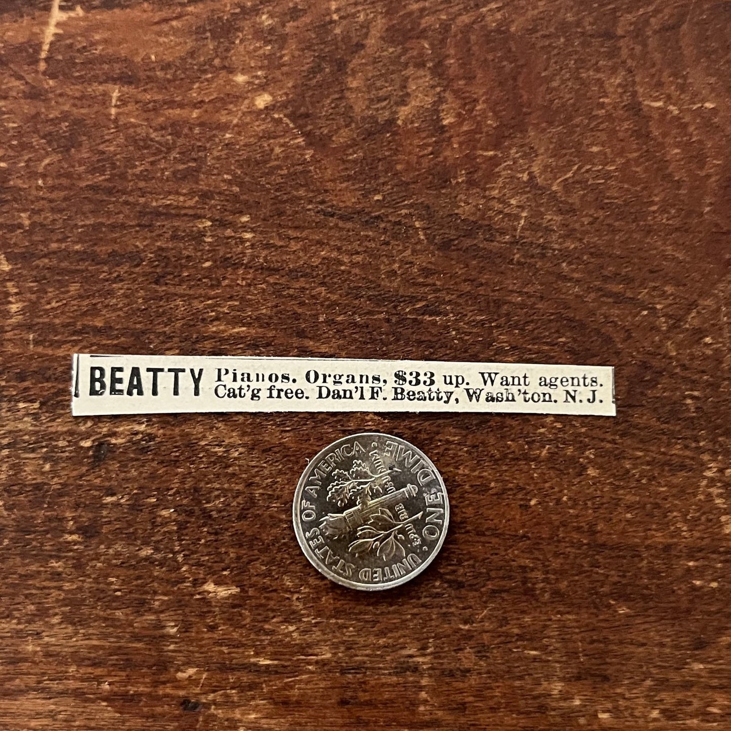 Daniel F. Beatty Pianos, Organs Washington NJ Original Advertisement AD8-P28