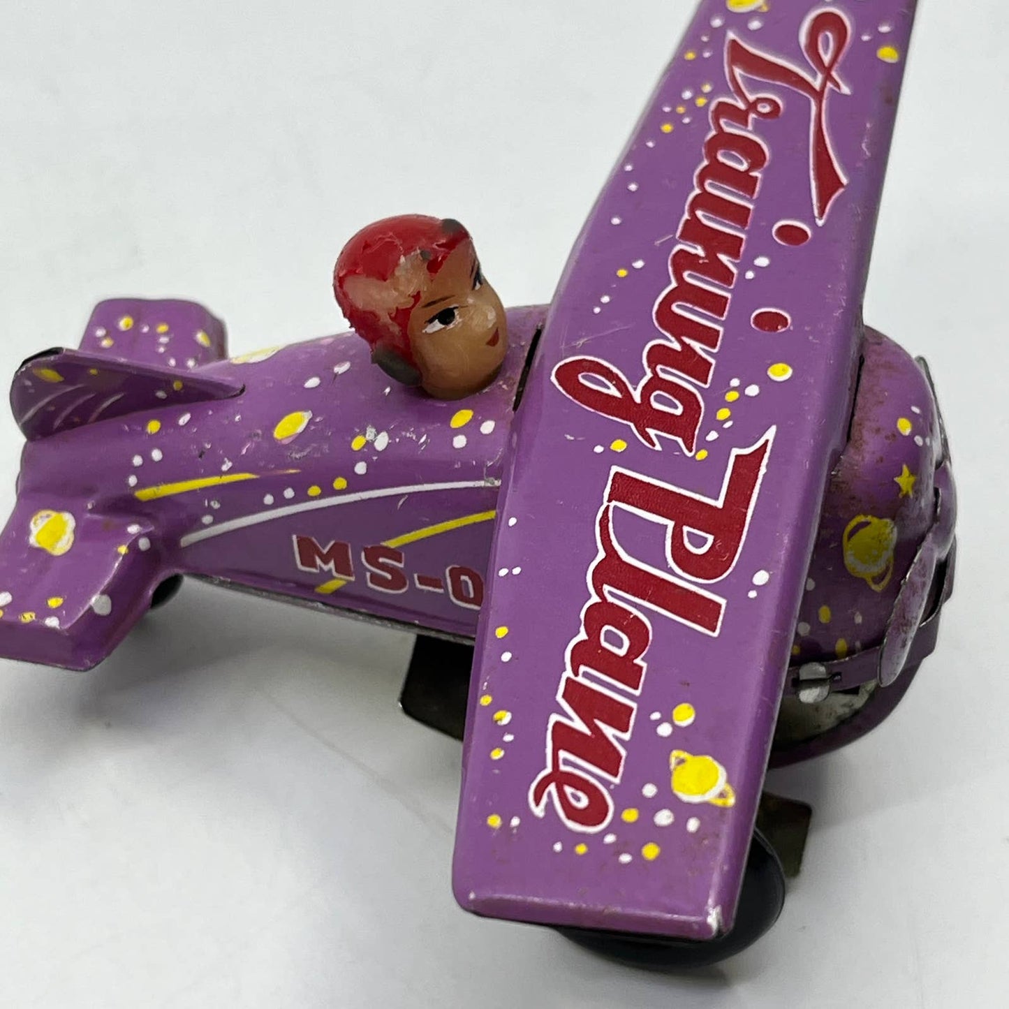 Vintage Wind-up Purple Training Plane WORKS 3.5” TD2
