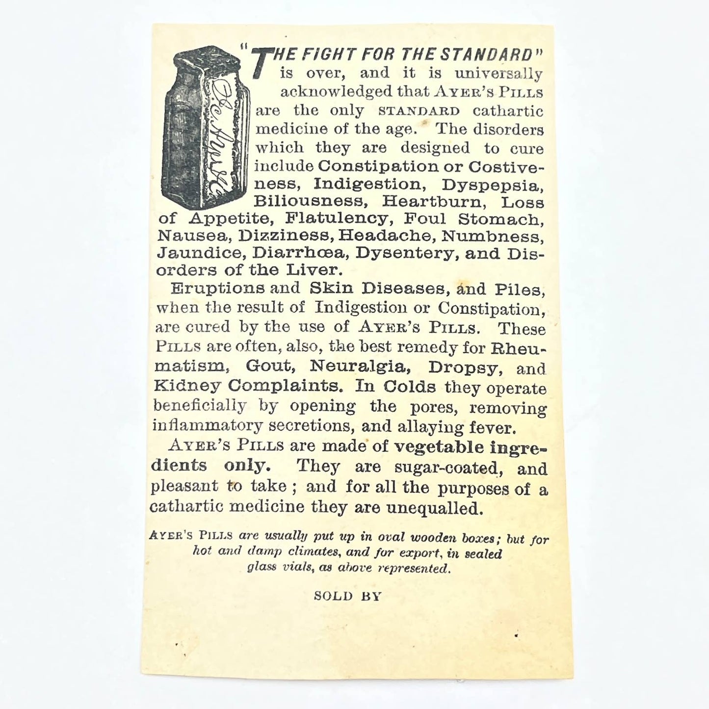 1880s "The Fight for the Standard" Ayer's Pills Soldiers Horses Trade Card AC2