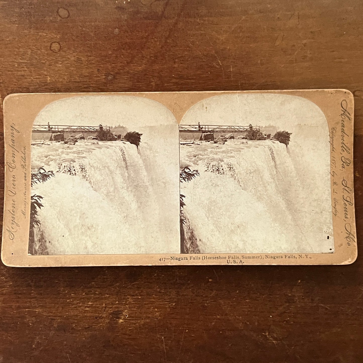 Niagara Falls (Horseshoe Falls Summer) New York Antique Stereoview Card H2-4