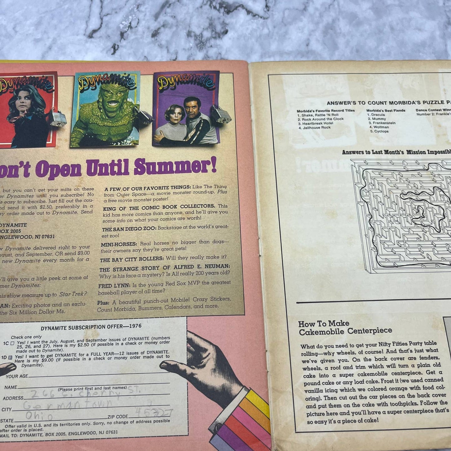 Dynamite Magazine "Let's Go To The Hop!" Elvis Presley June 1976 #24 TJ4