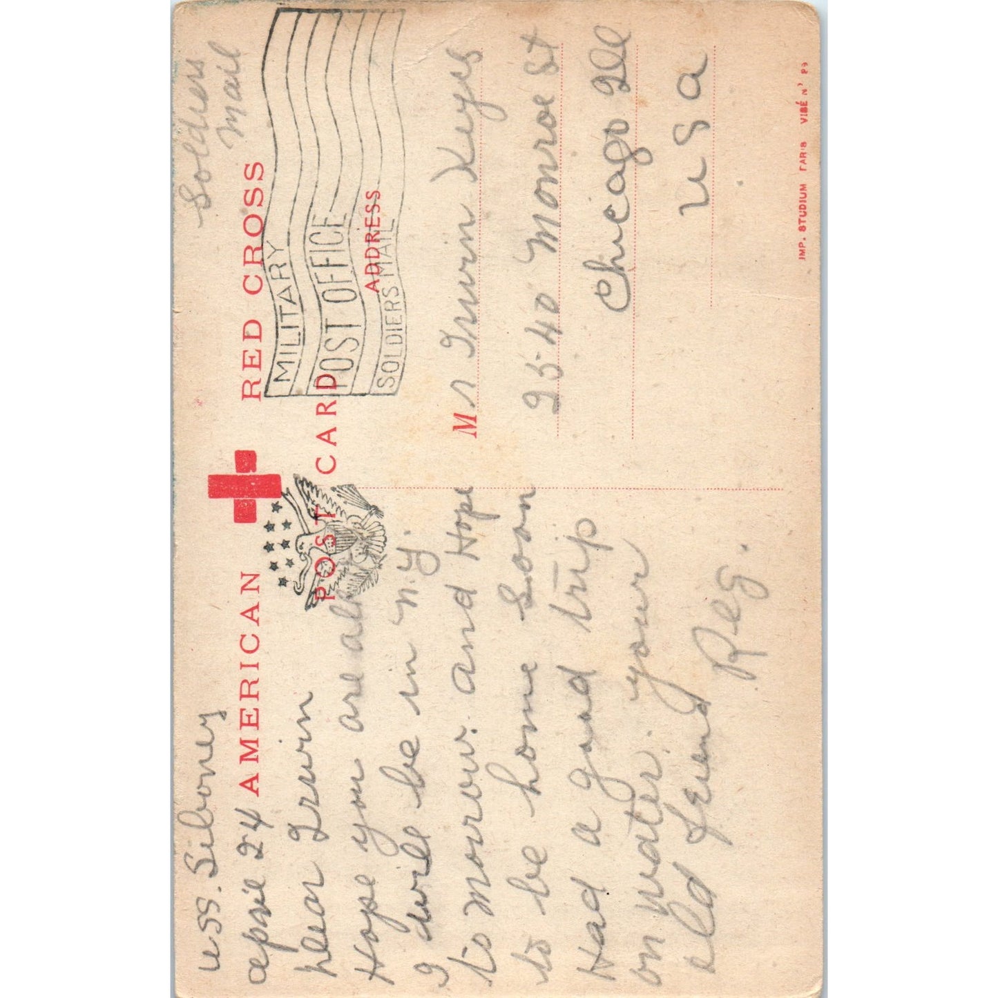 WWI Independence Day in Paris J.F. Bouchor - Original Postcard P3-4