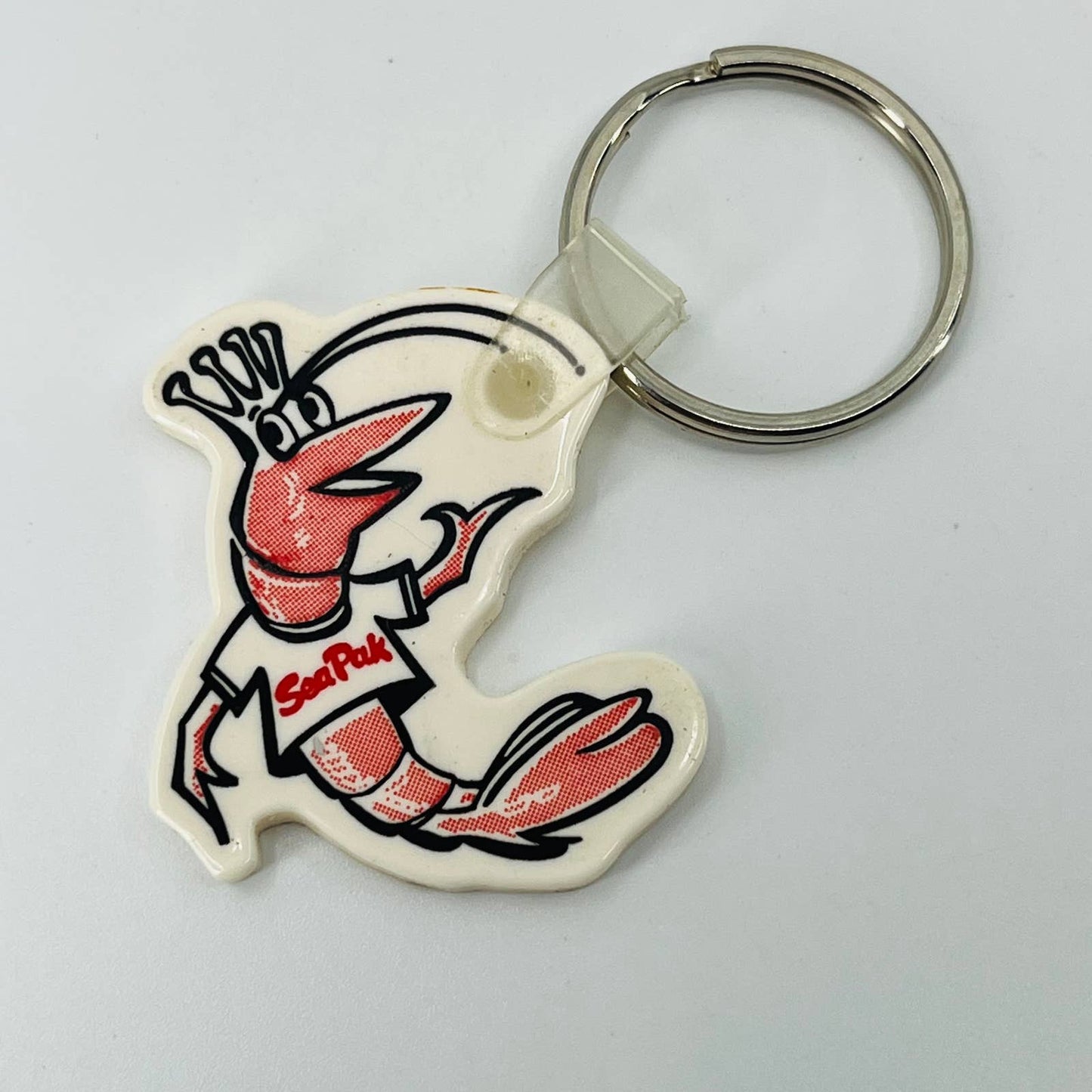 Vintage SeaPak Shrimp Rubber Keychain SB2