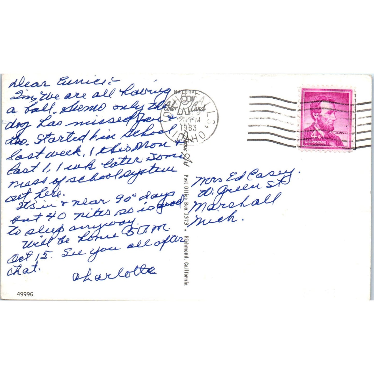 Giant Potato in Truck Humor 1963 Original Postcard PB1