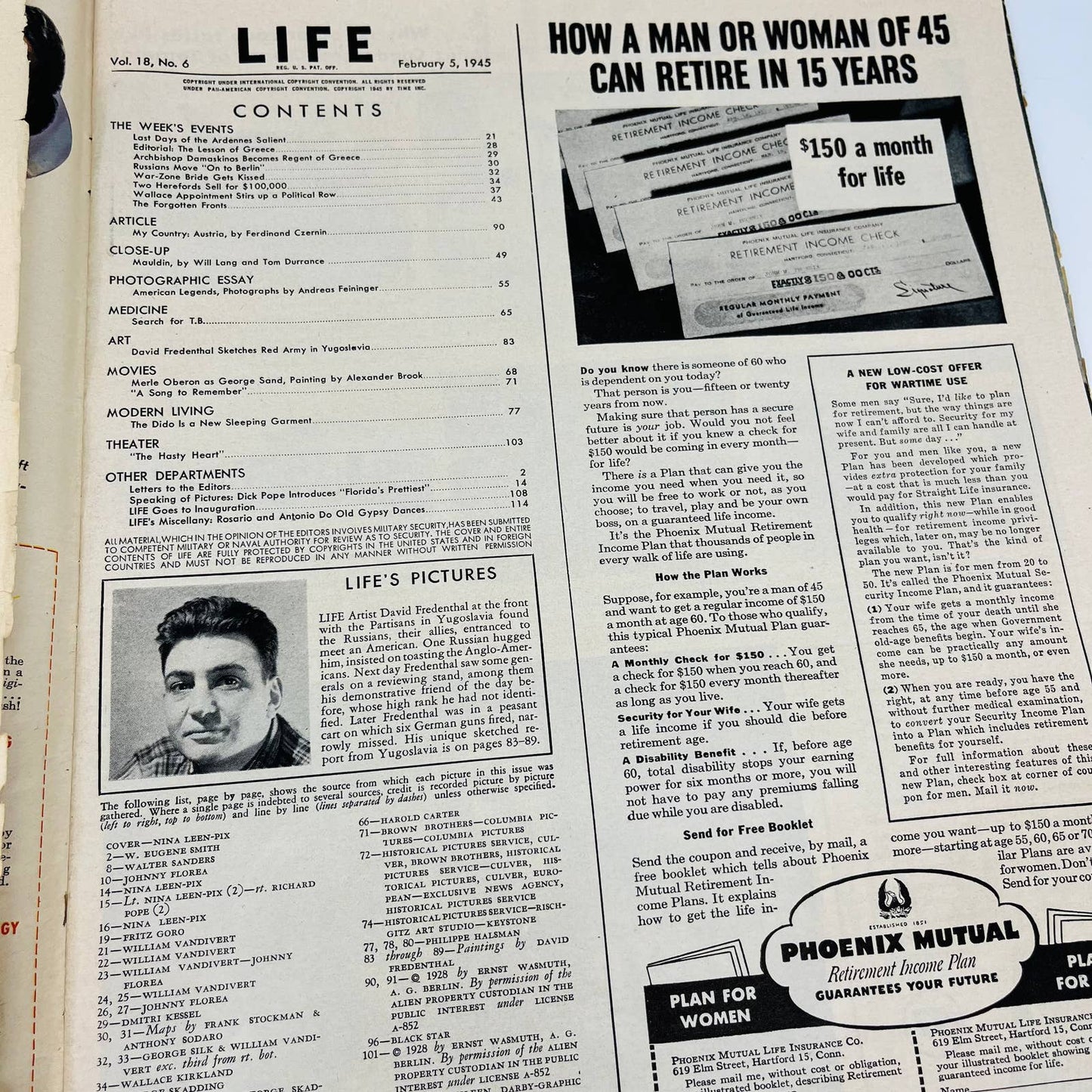 Life Magazine WWII Greece Russians in Berlin Florida February 5 1945 TD5