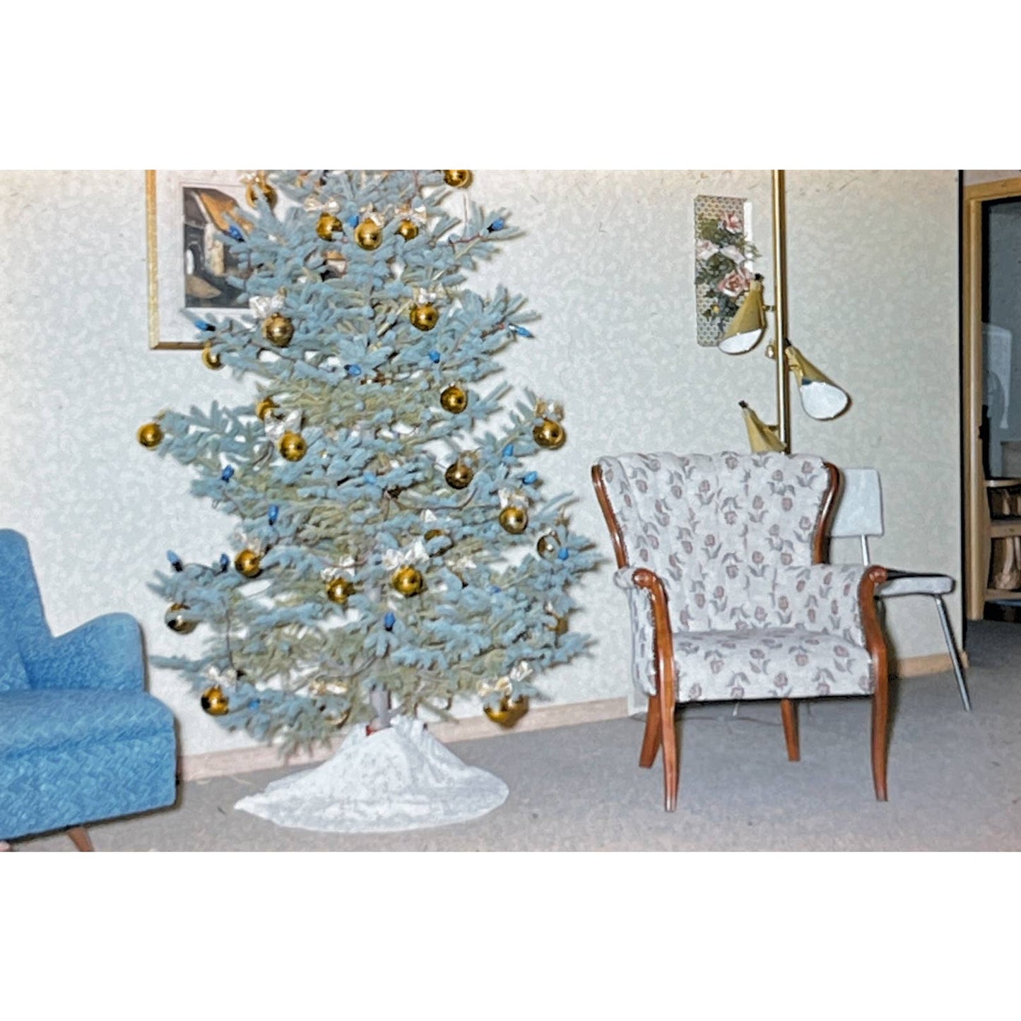 1965 Original Color Slide Christmas Tree Set of 3 2x2 TK2-S4-29