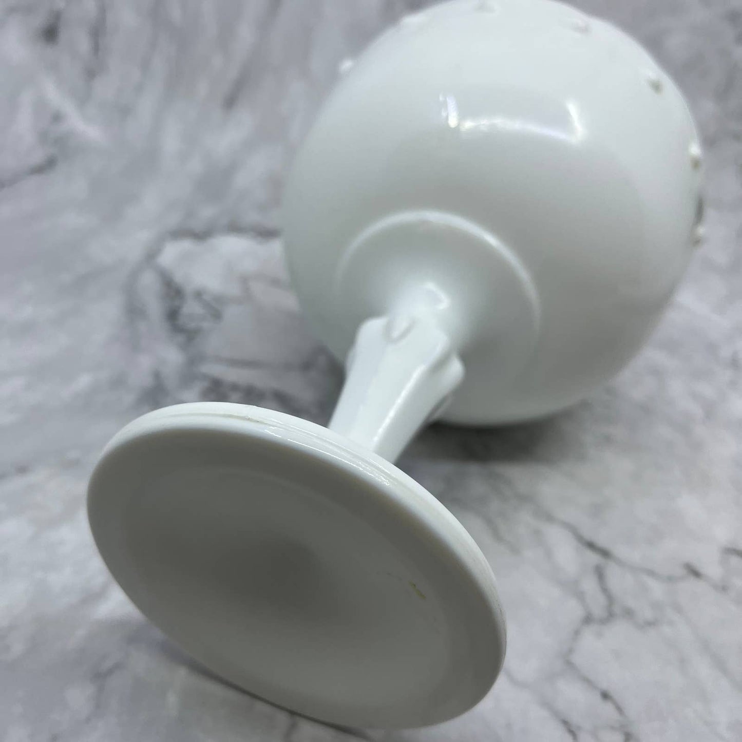 Vintage 7.5" Indiana Milk Glass Teardrop Footed Candy Dish Compote Bowl TE4