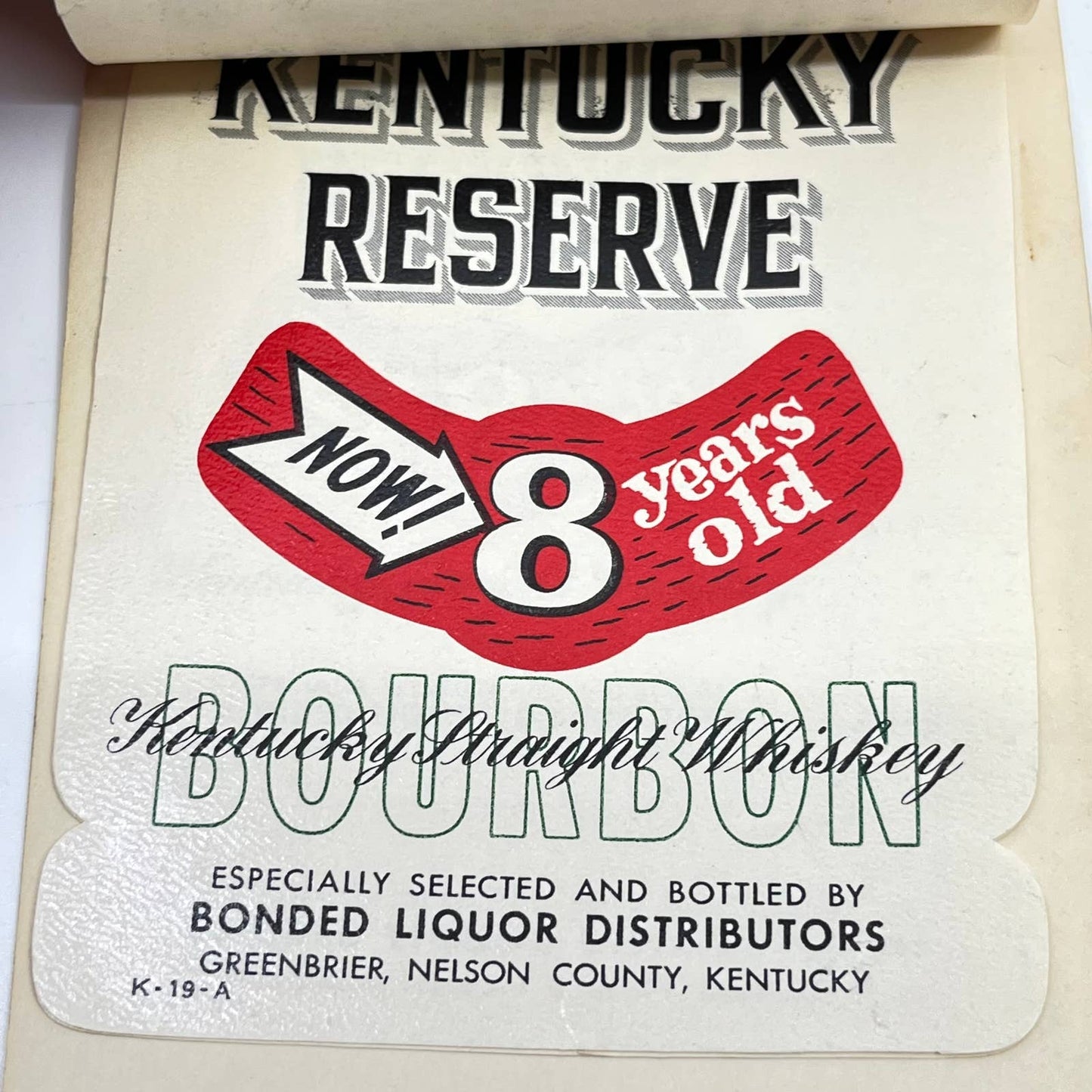 Kentucky Reserve Whiskey Label Set of 5 Bonded Liquor Distributors Greenbrier