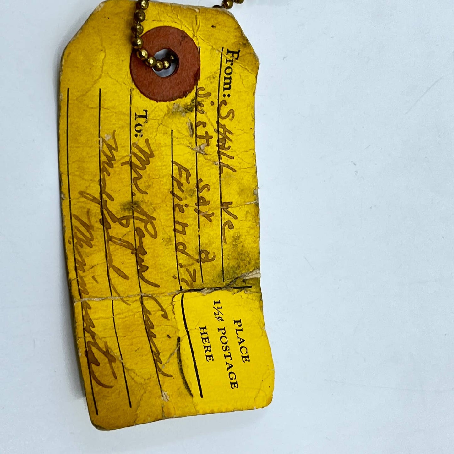 1940s Celluloid Novelty Toy Car Keychain with Shipping Tag Deluxe Model SD6