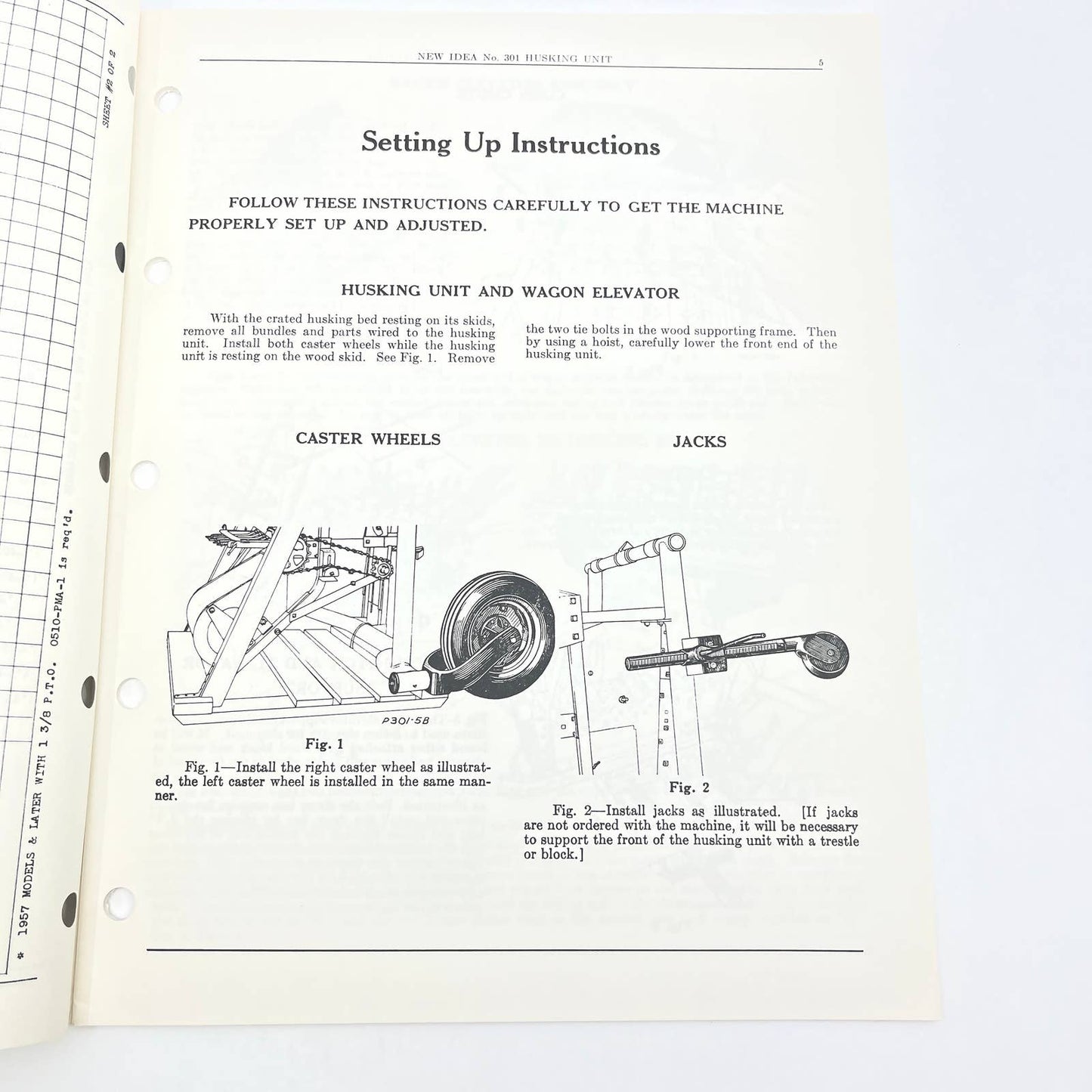 Original 1964 New Idea Parts List P-175 No. 301 Husking Unit TB9