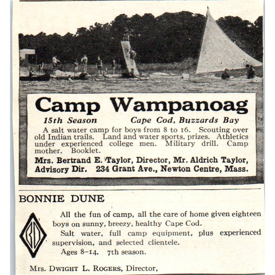 Camp Tonkawa H. Carl Stoll College Hill Snyder NY - 1921 Original Ad TJ7-S