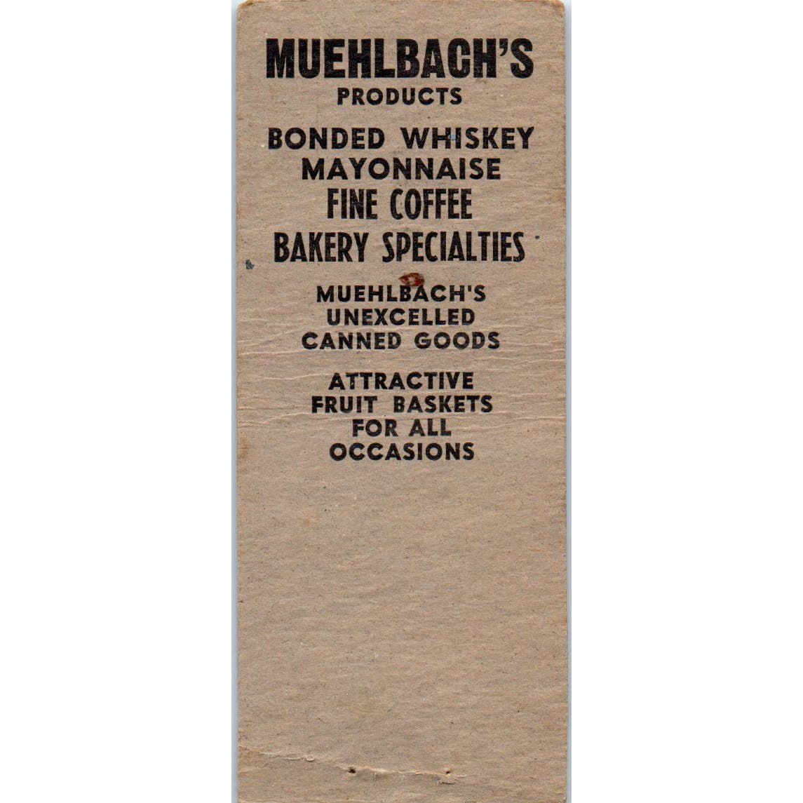 Geo. Muehlbach & Sons Agency Kansas City MO Advertising Matchbook Cover SA9-M3