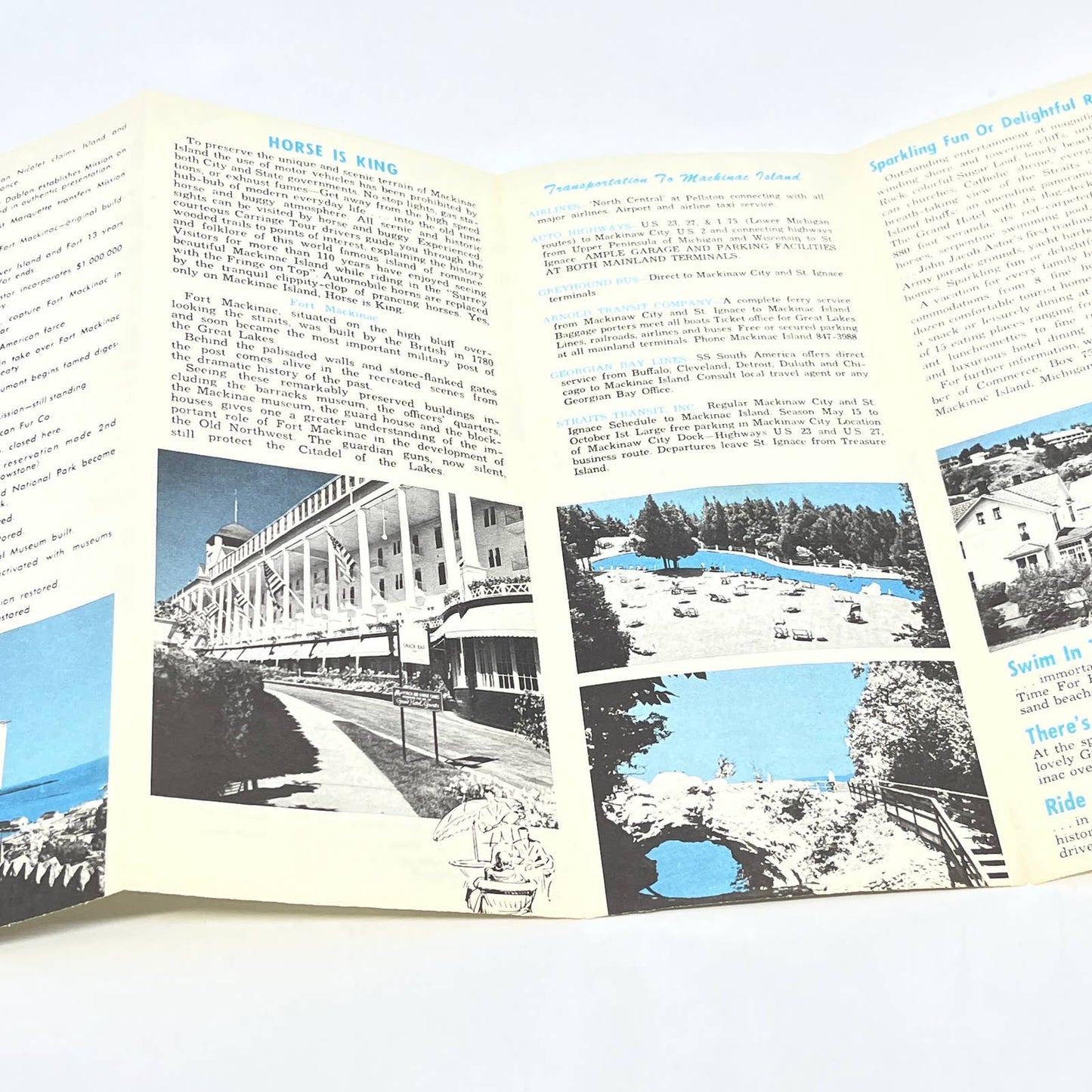1960s Mackinac Island MI Official Travel Guide Fold Out Tourist Brochure AC1-3