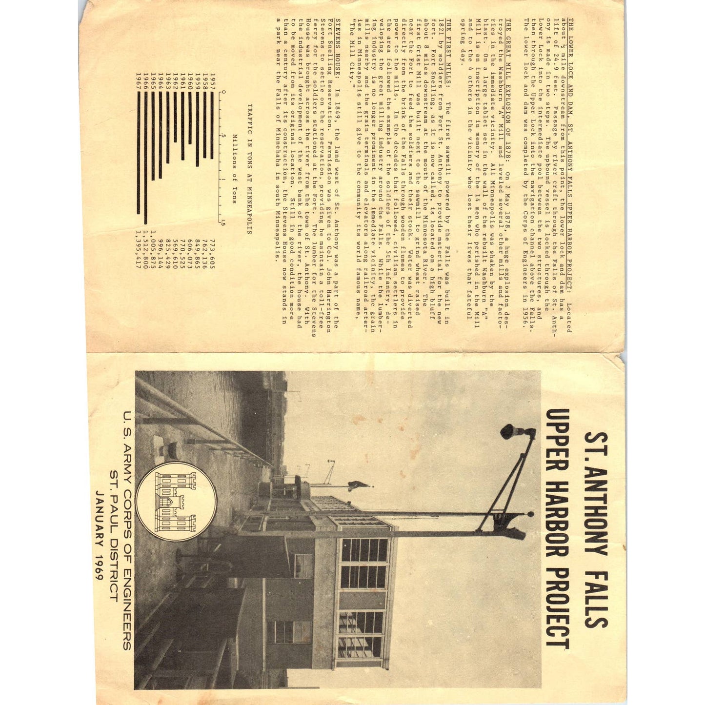 St. Anthony Falls Upper Harbor Project Leaflet 1969 Minnesota TK1-P3