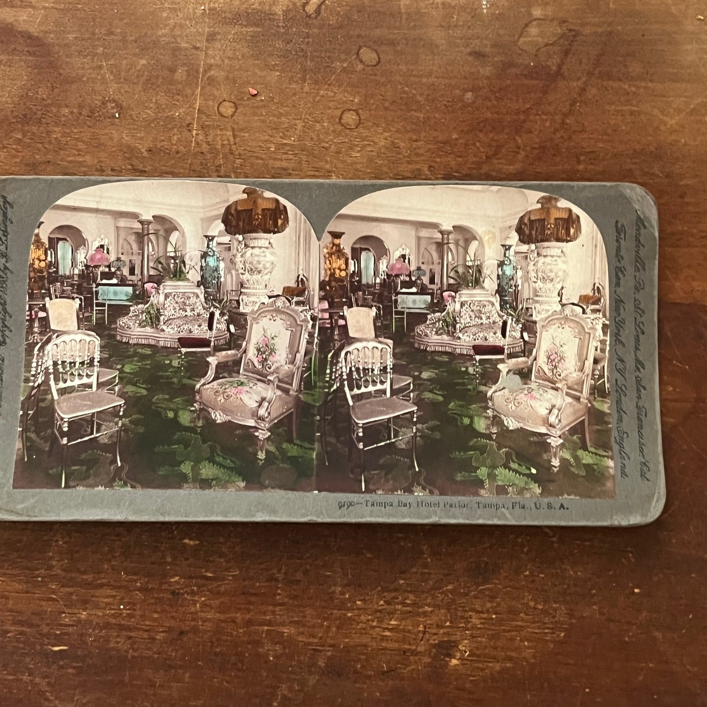 Tampa Bay Hotel Parlor Tampa Bay FL 1898 Antique Stereoview Card H2-2