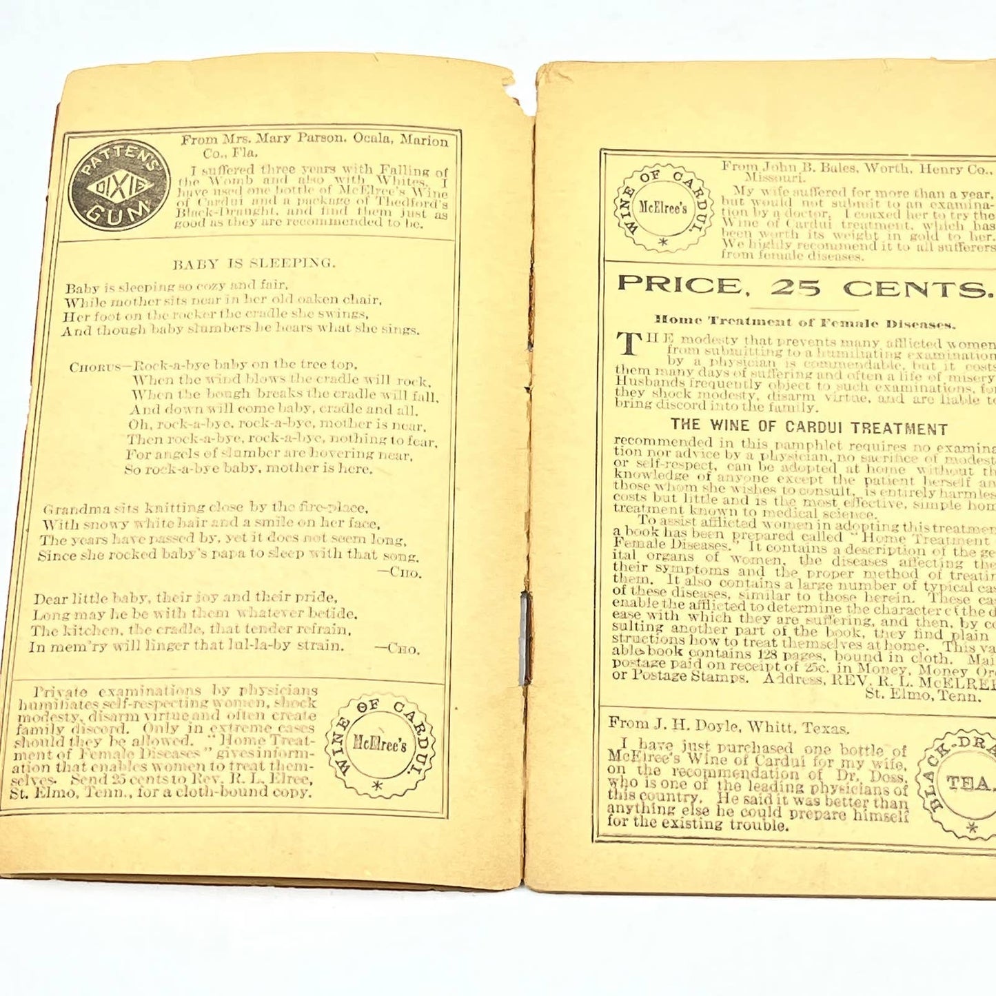 1880s Chattanooga Medicine Lookout Mountain #2 Songster Quakery Booklet AC3