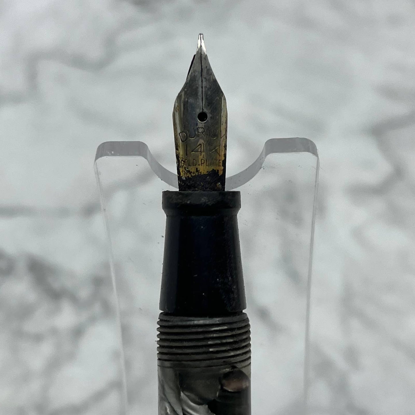 Vintage Marbleized Gray & Purple Celluloid Wearever Fountain Pen 14k Nib SE6
