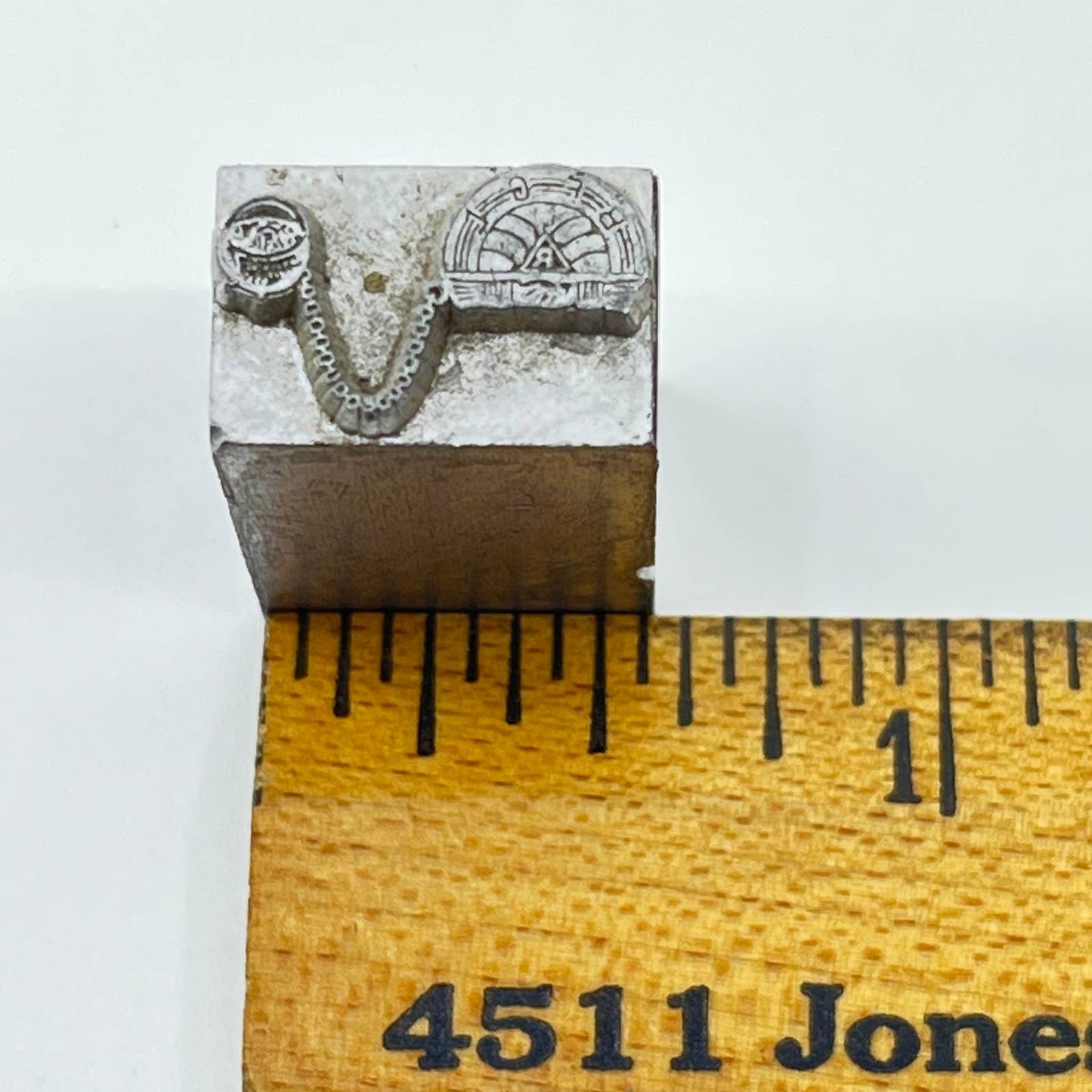 International Order of the Rainbow Masonic Stamp Typeset Print Block 1/2” SC7-32