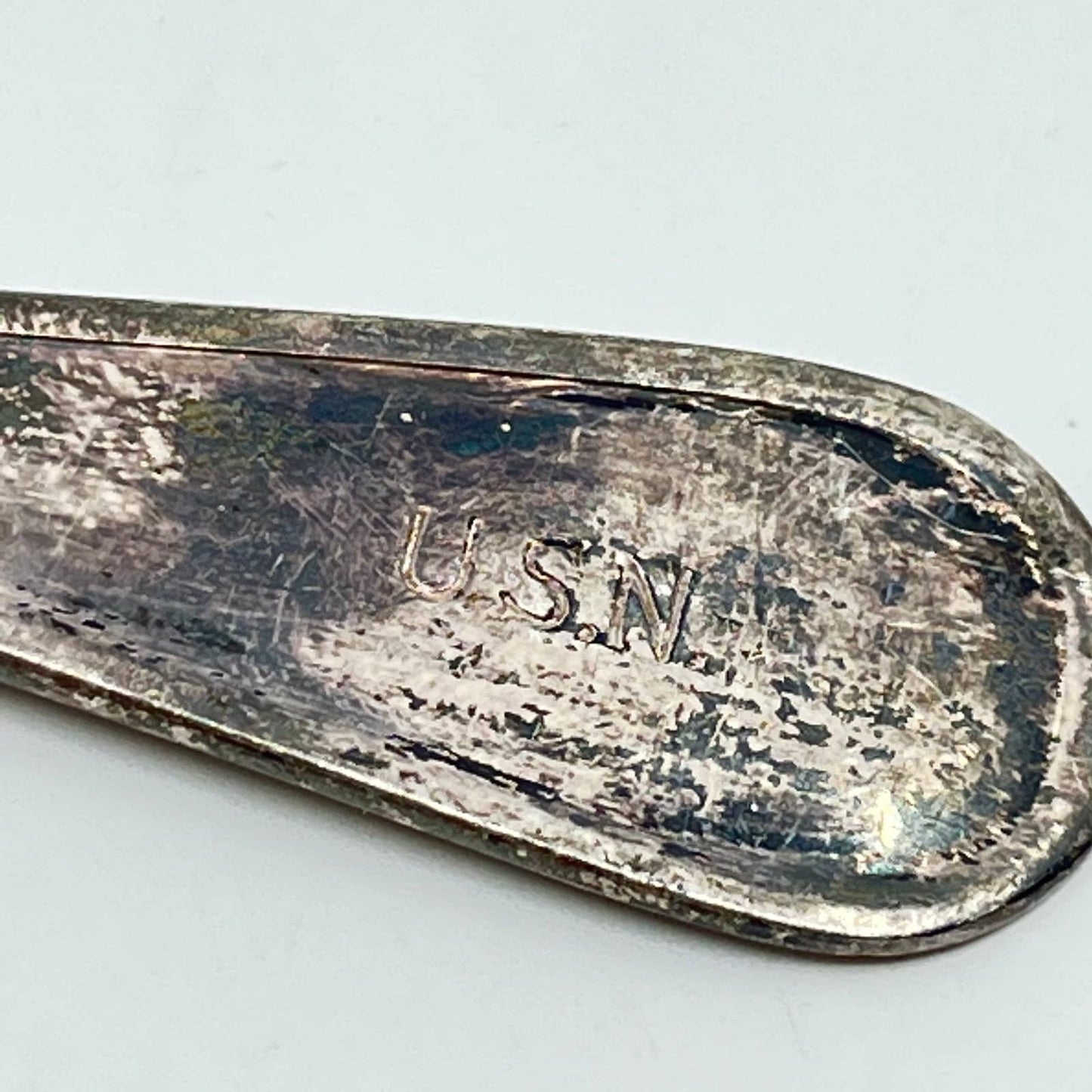 Antique International Silver Co. Silver Gravy Spoon Ladle U.S.N. Monogram SC3