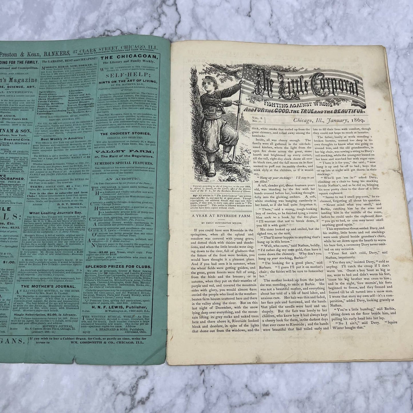 1869 Jan - The Little Corporal Original Magazine For Boys And Girls TB5