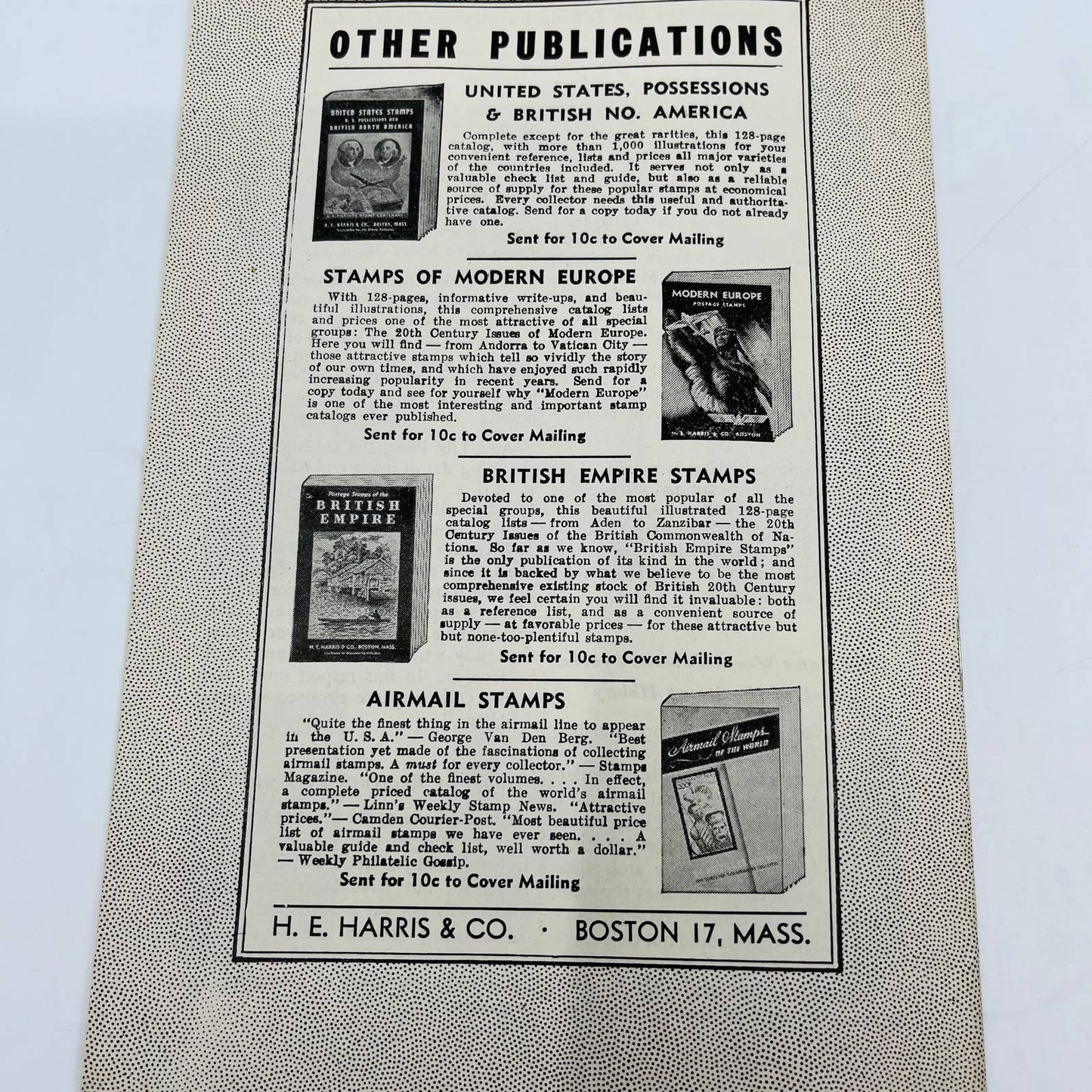 1947 Stories from Postage Stamps Collecting Booklet H.E. Harris & Co. TB6