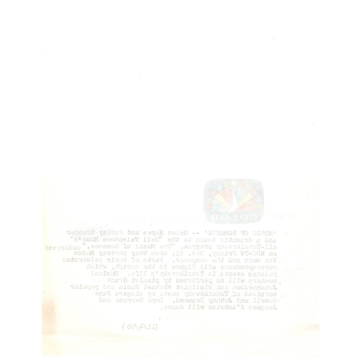 c1960 Press Photo Farley Granger Helen Hayes The Music of Romance NBC TJ7-2