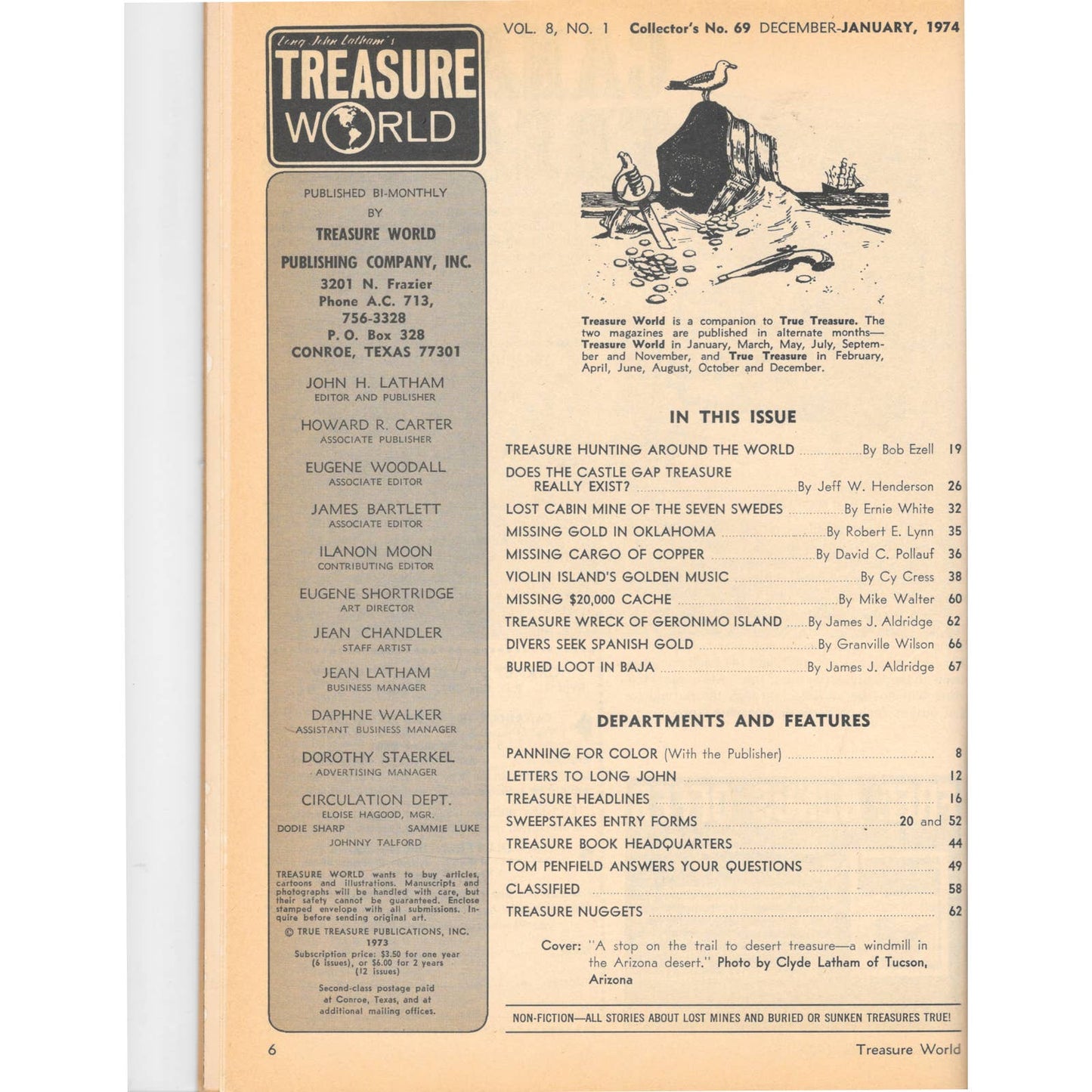 Long John Latham's Treasure World Magazine Mining Metal Detecting Jan 1974 M5