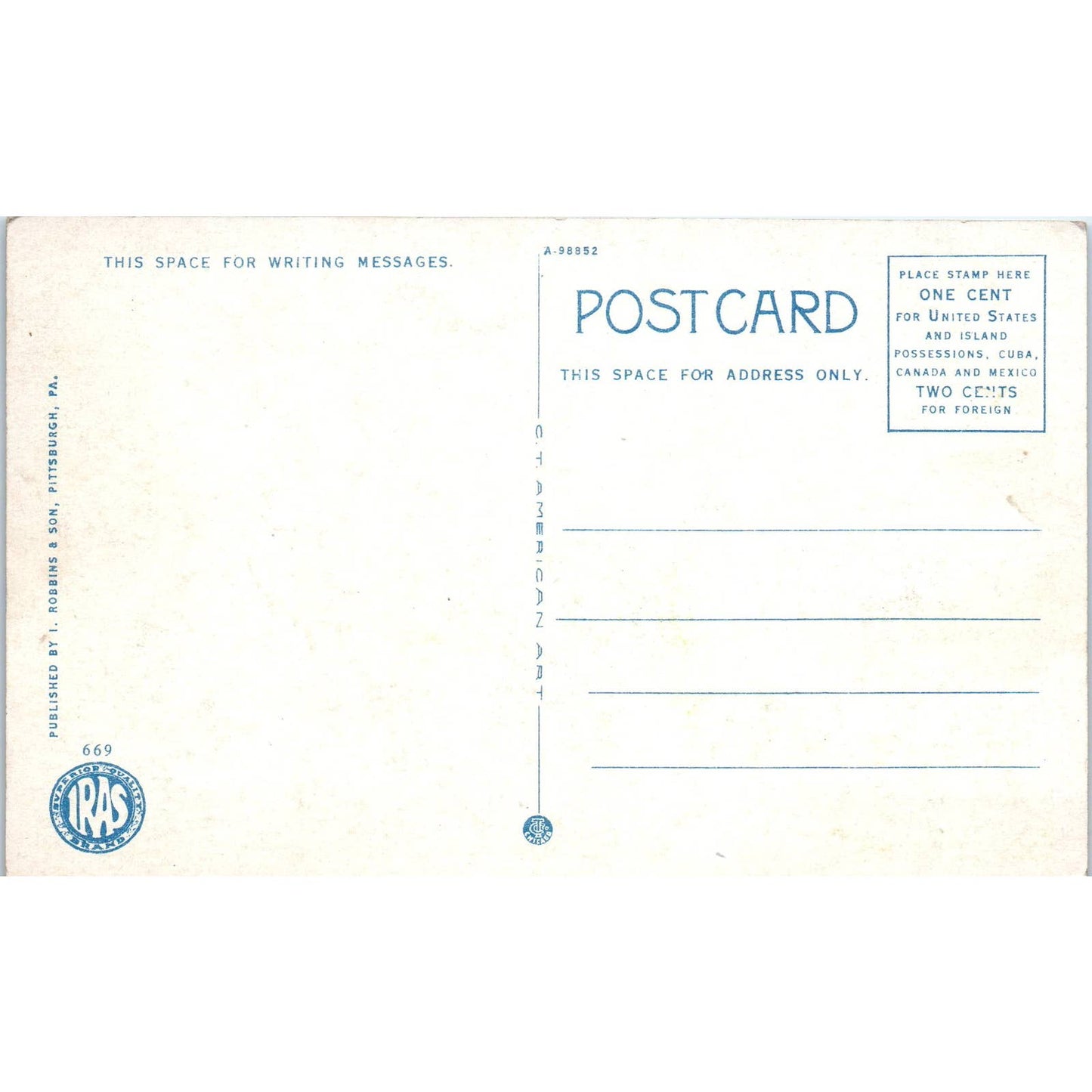 Vintage Postcard Belmont Avenue fromm Pike Street, Canonsburg PA TD8-P2