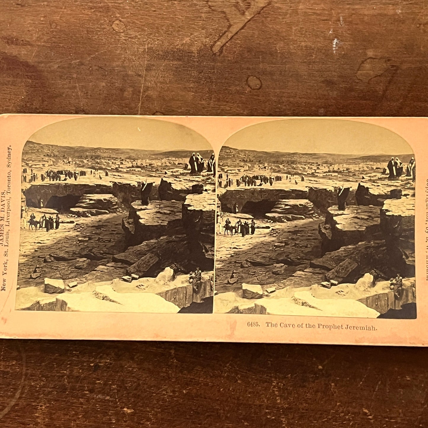 The Cave of the Prophet Jeremiah Antique Stereoview Card H2-5
