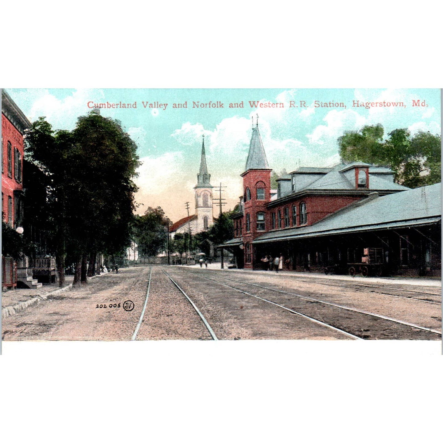 Cumberland Valley & Norfolk Western Railroad Hagerstown MD - Postcard TJ9-P1