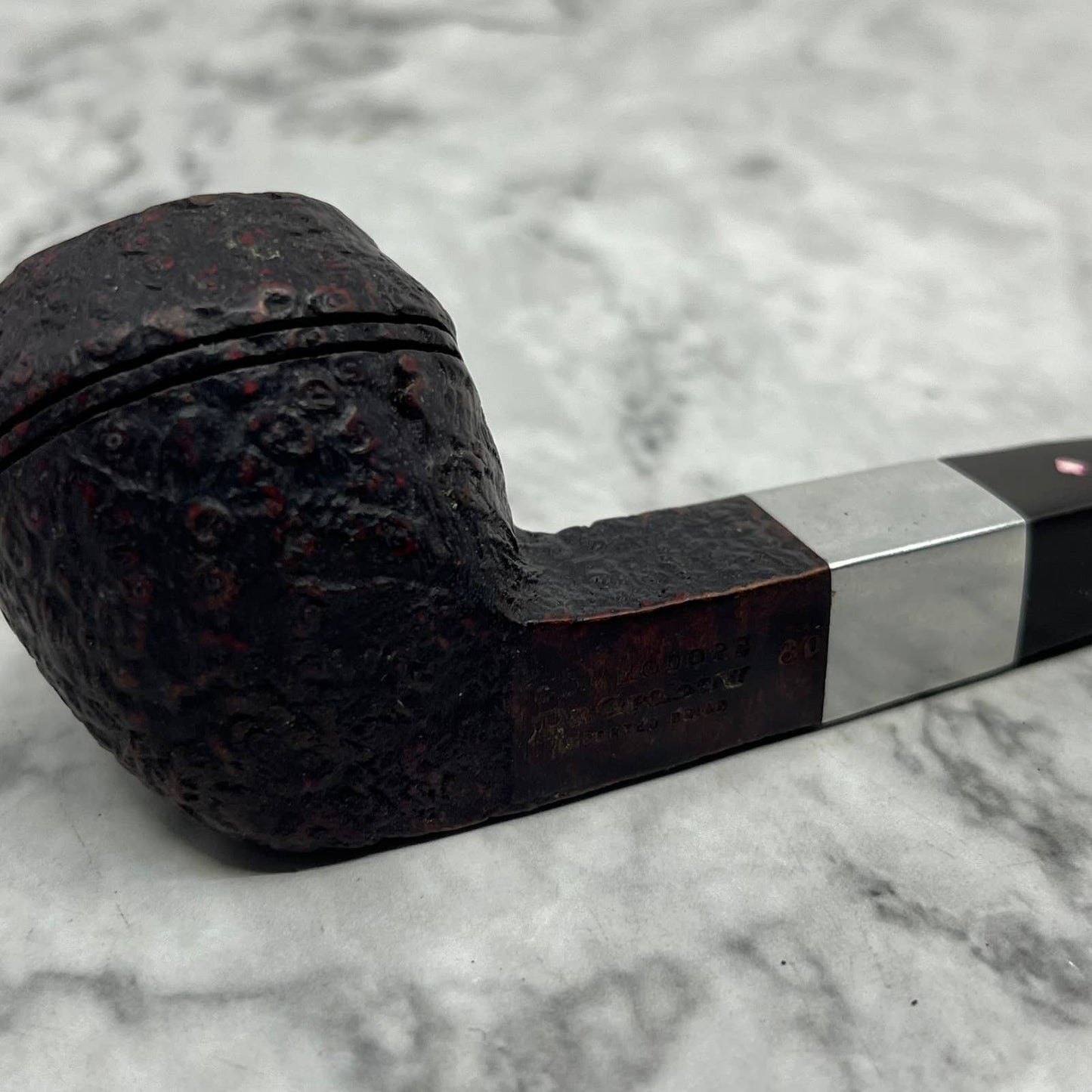 Vintage Dr. GRABOW Sandblasted Commodore #80 Bulldog Tobacco Smoking Pipe TJ9-1