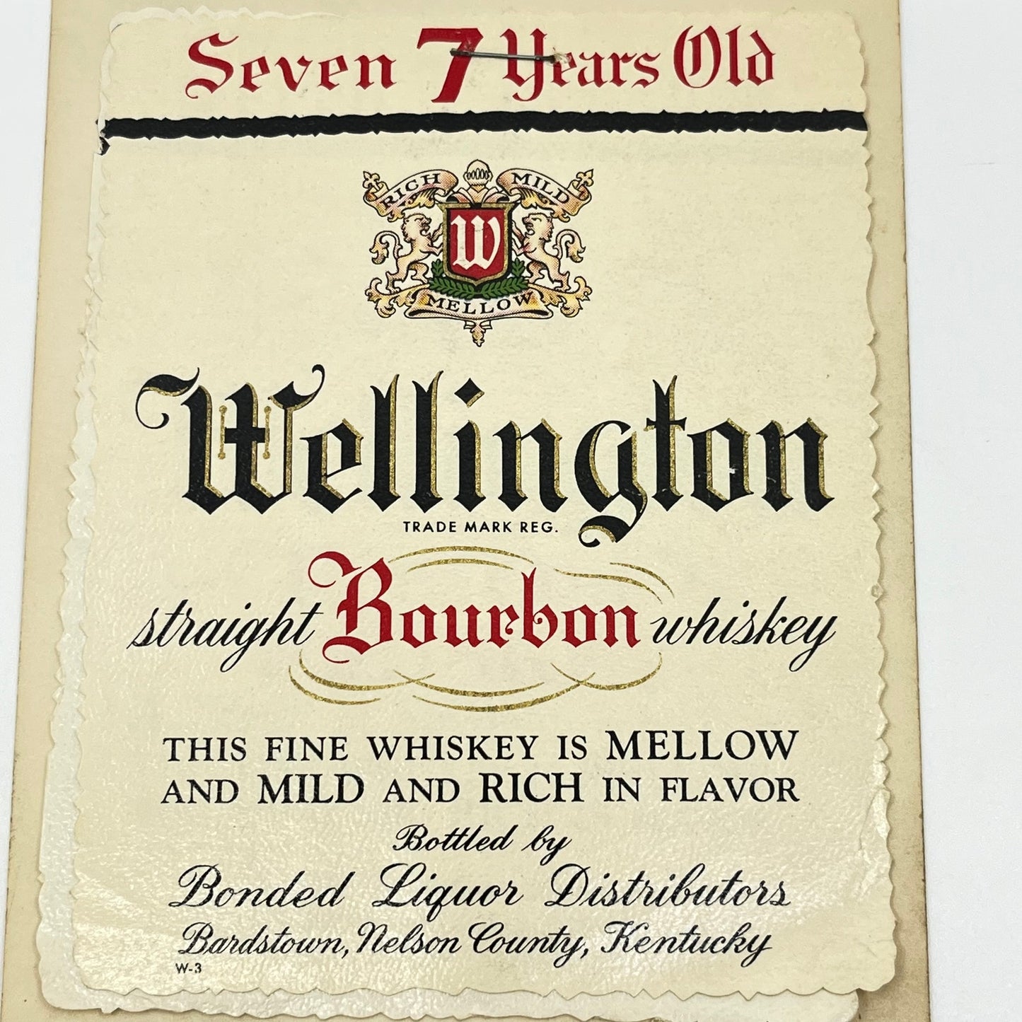 Wellington Whiskey Label Set of 3 Bonded Liquor Distributors Bardstown KY