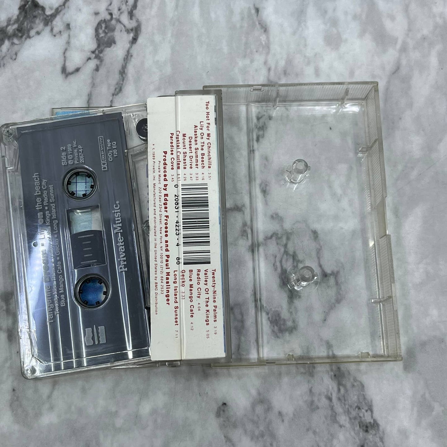 TANGERINE DREAM: lily on the beach PRIVATE MUSIC Cassette Tape TC7-47