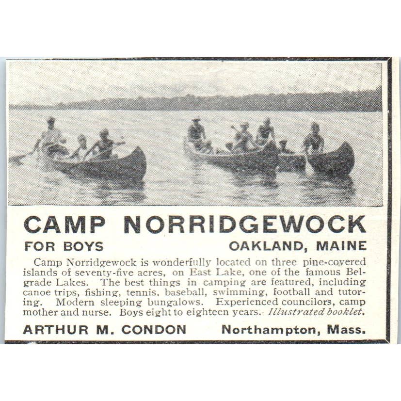 c1920 Harper's Magazine Ad - Wilderness Camp for Boys Highland NY EA3-2
