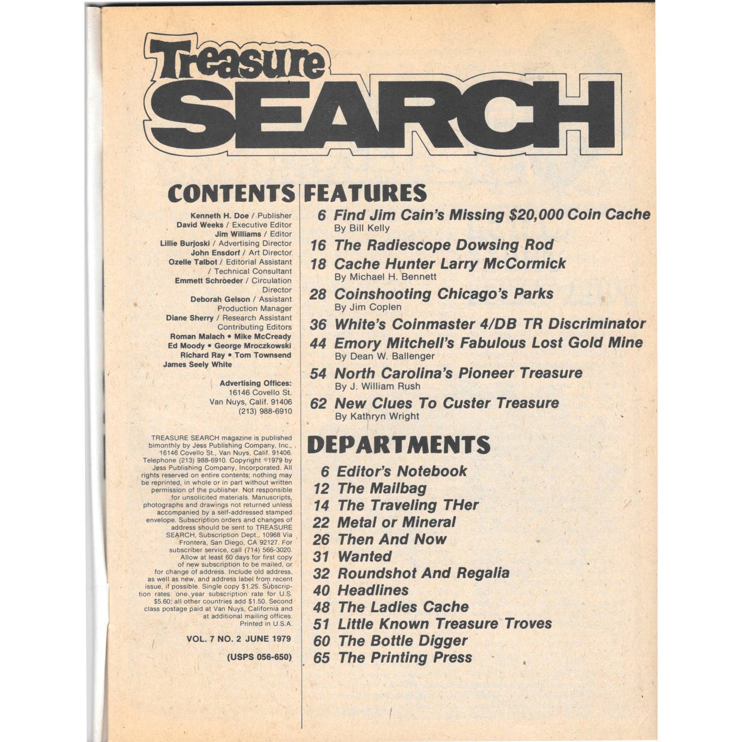 Treasure Search Magazine - Treasure Hunting Mining Metal Detecting Jun 1979 M4