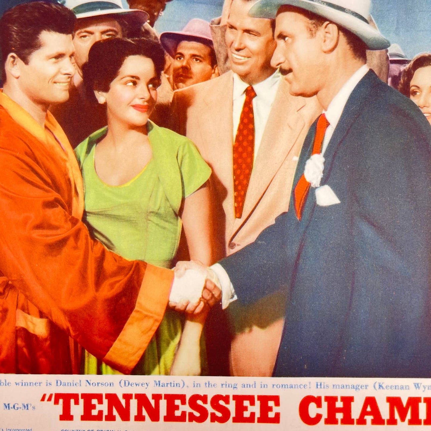 1954 TENNESSEE CHAMP Movie Lobby Card #8 Dewey Martin Keenan Wynn 11x14” FL3
