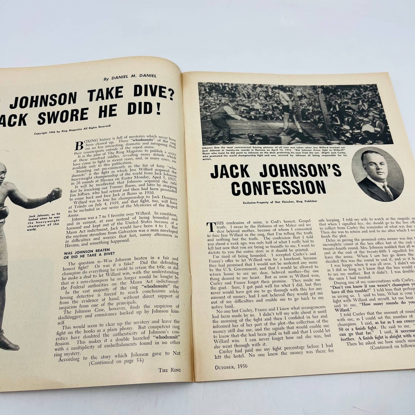 1956 Oct - The Ring Boxing Magazine Patterson vs. Moore TA5