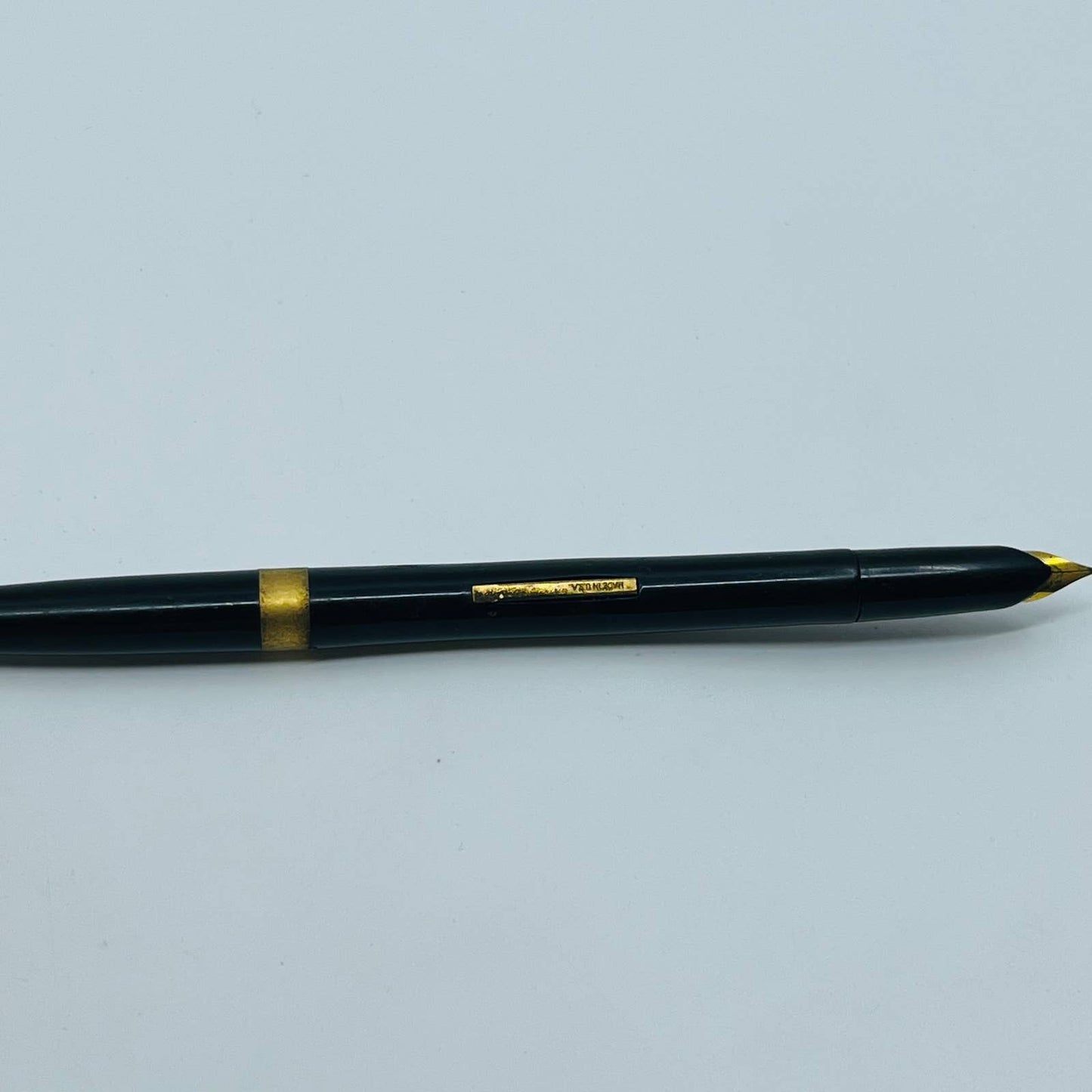VTG Fountain Pen Black USA Single Gold Band SB3