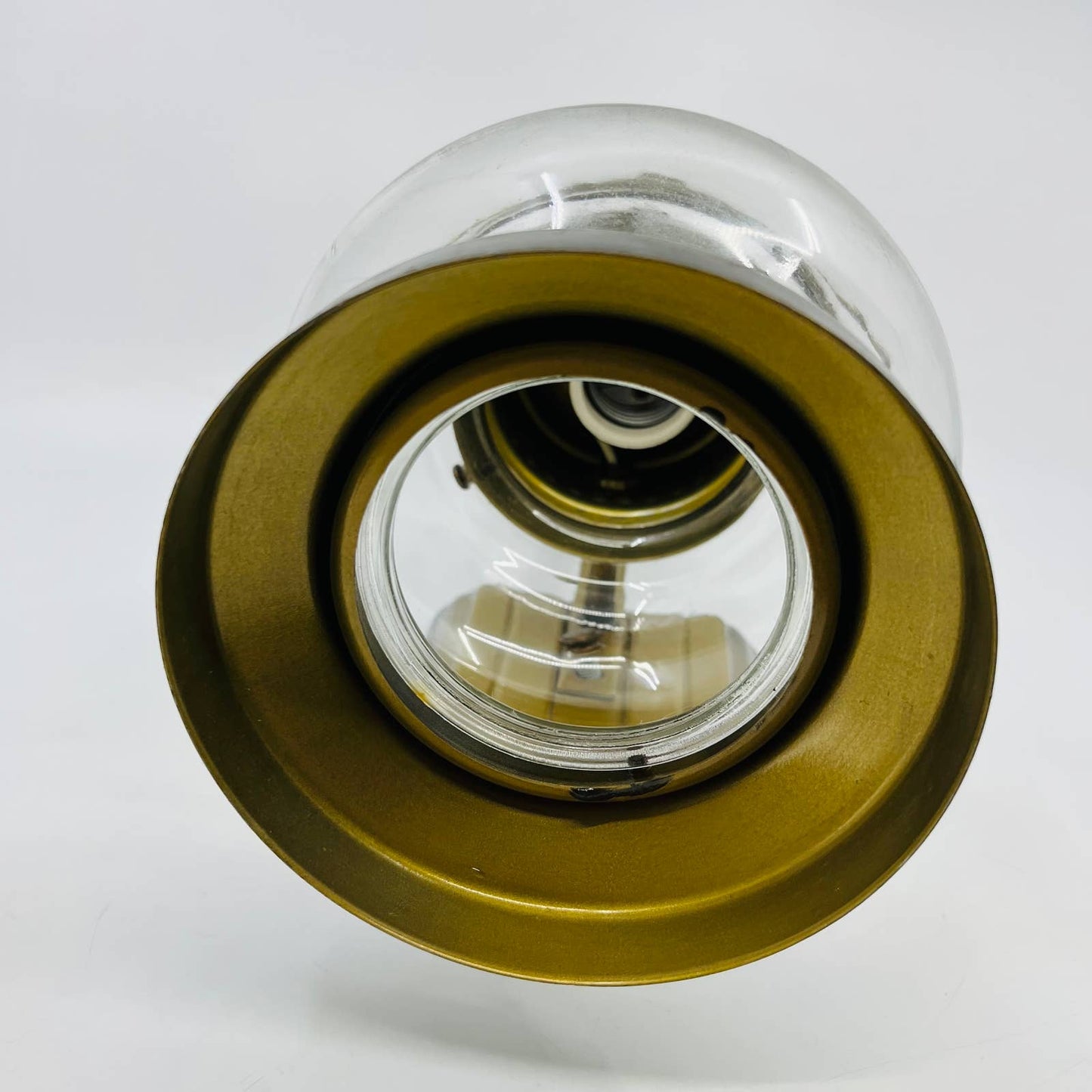 Vintage Thomas Industries Wall Sconce Lamp Light Brass Lantern Style 11” TD4