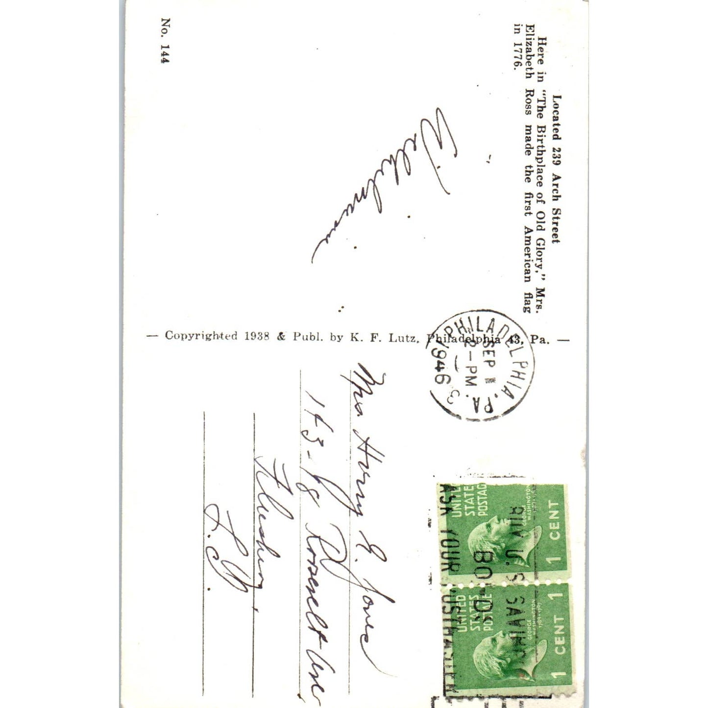 Vintage Postcard Betsy Ross House Philadelphia PA TI1-1