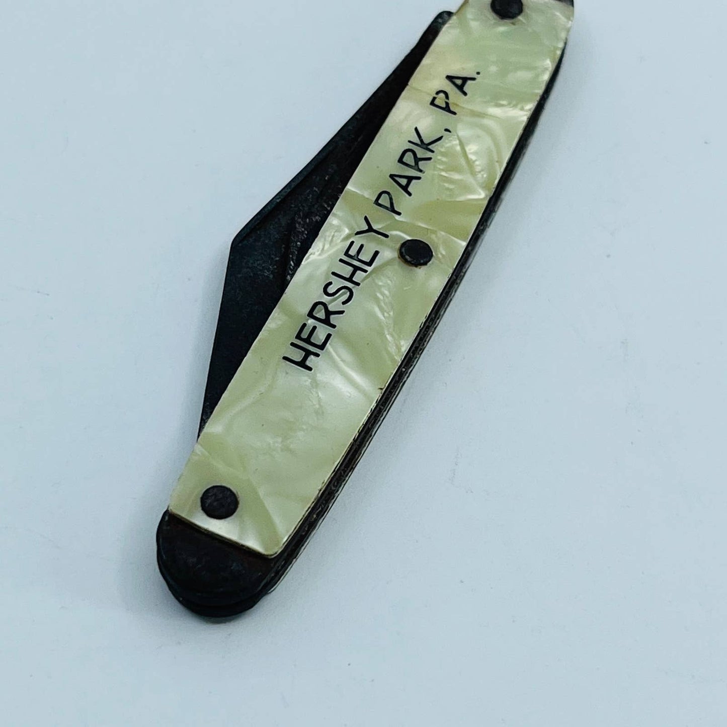 Vintage Souvenir Hershey Park PA Mother of Pearl Pocket Pen Knife Ideal 3” SC4