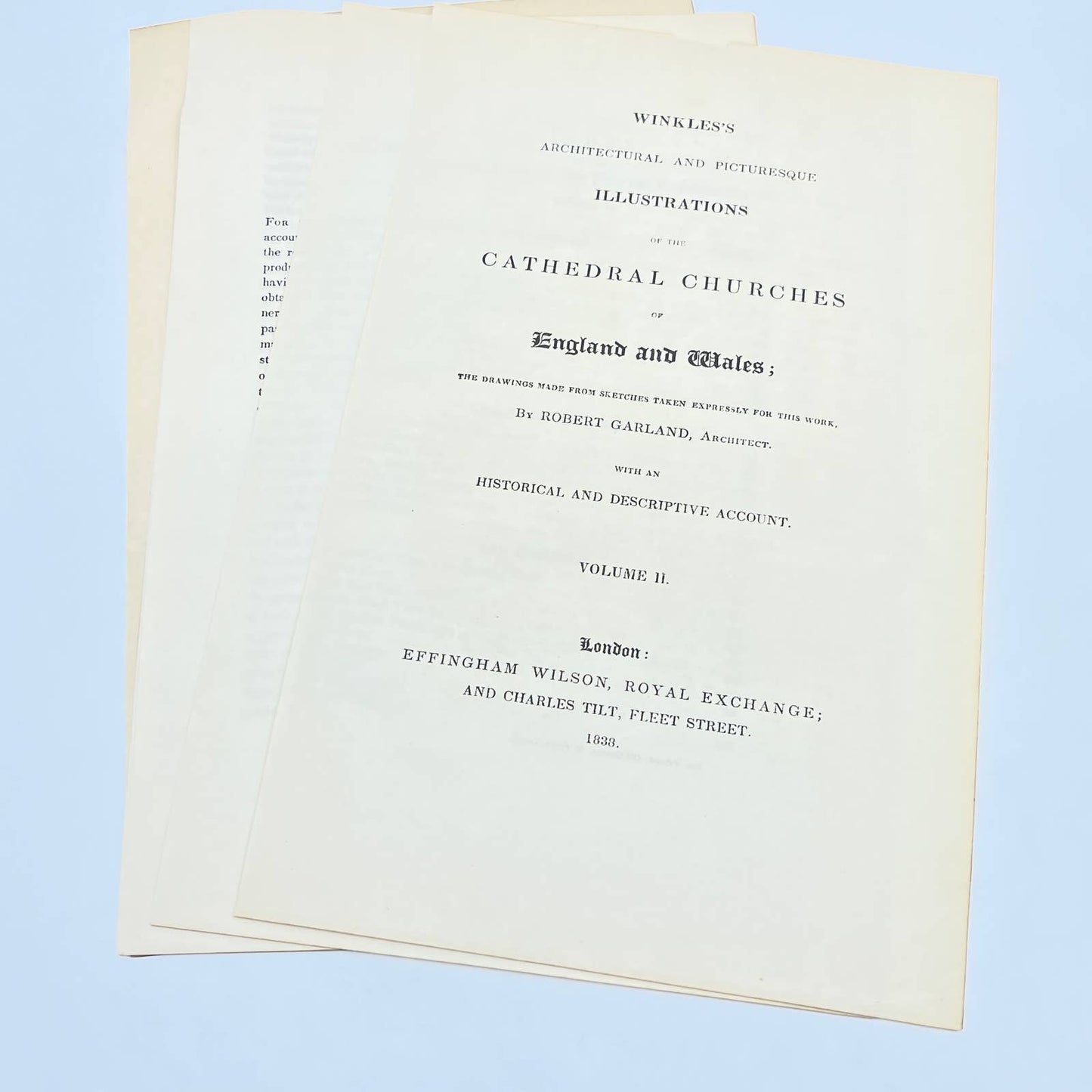 1838 Original Art Lot of 4 Engraving Lincoln Cathedral and Title Page TG6