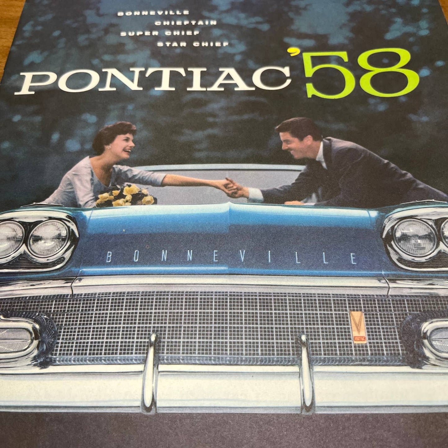 1958 Pontiac Full Color Deluxe Sales Brochure Bonneville Chieftain Super Star B4