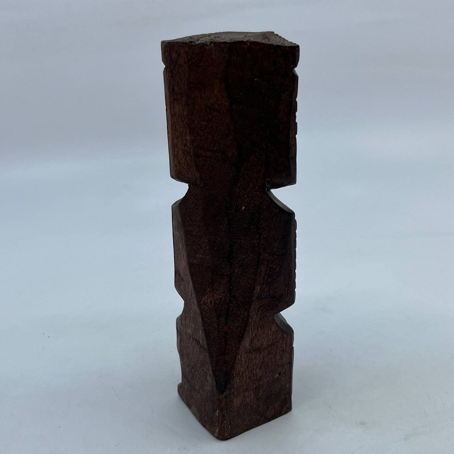 Vtg Mexican Pre Columbian Aztec Maya Priest Wood Totem Yucatan Mexico 6" TH7-1