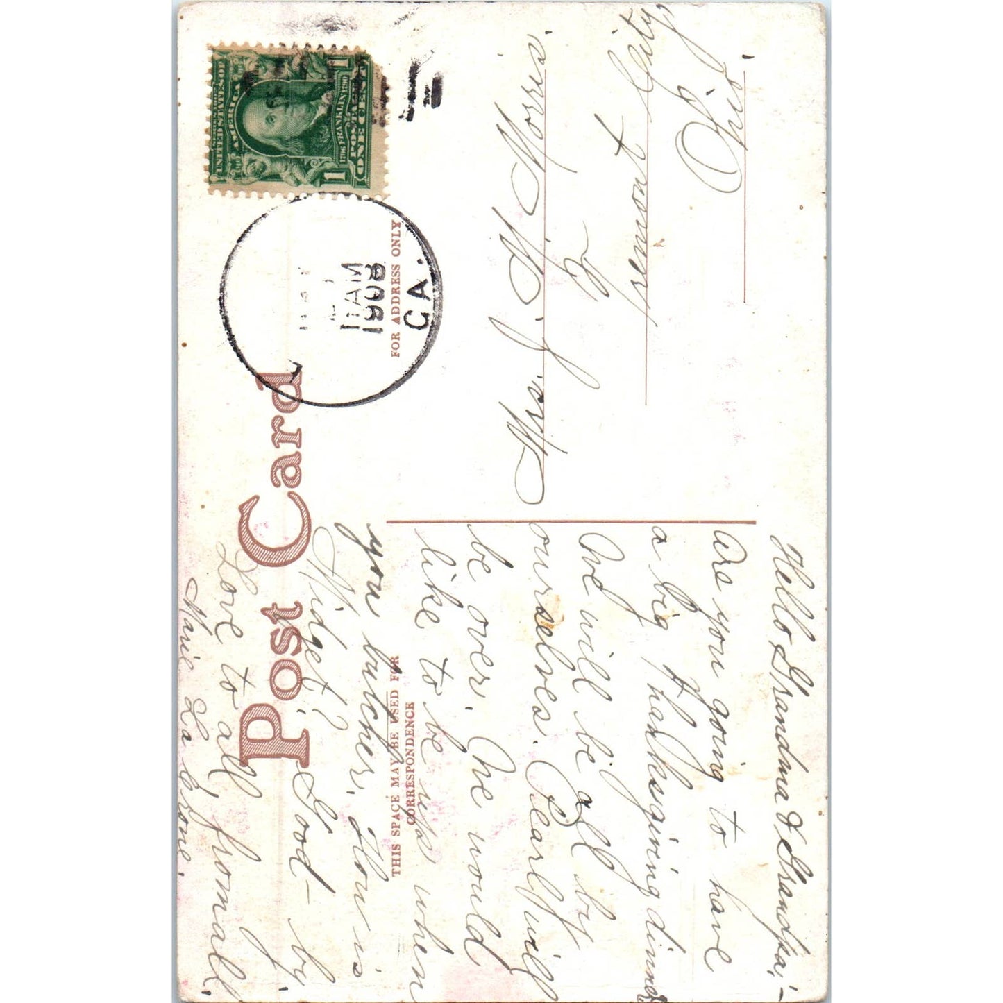 1908 Victorian Mother and Daughter Original Postcard TK1-P18