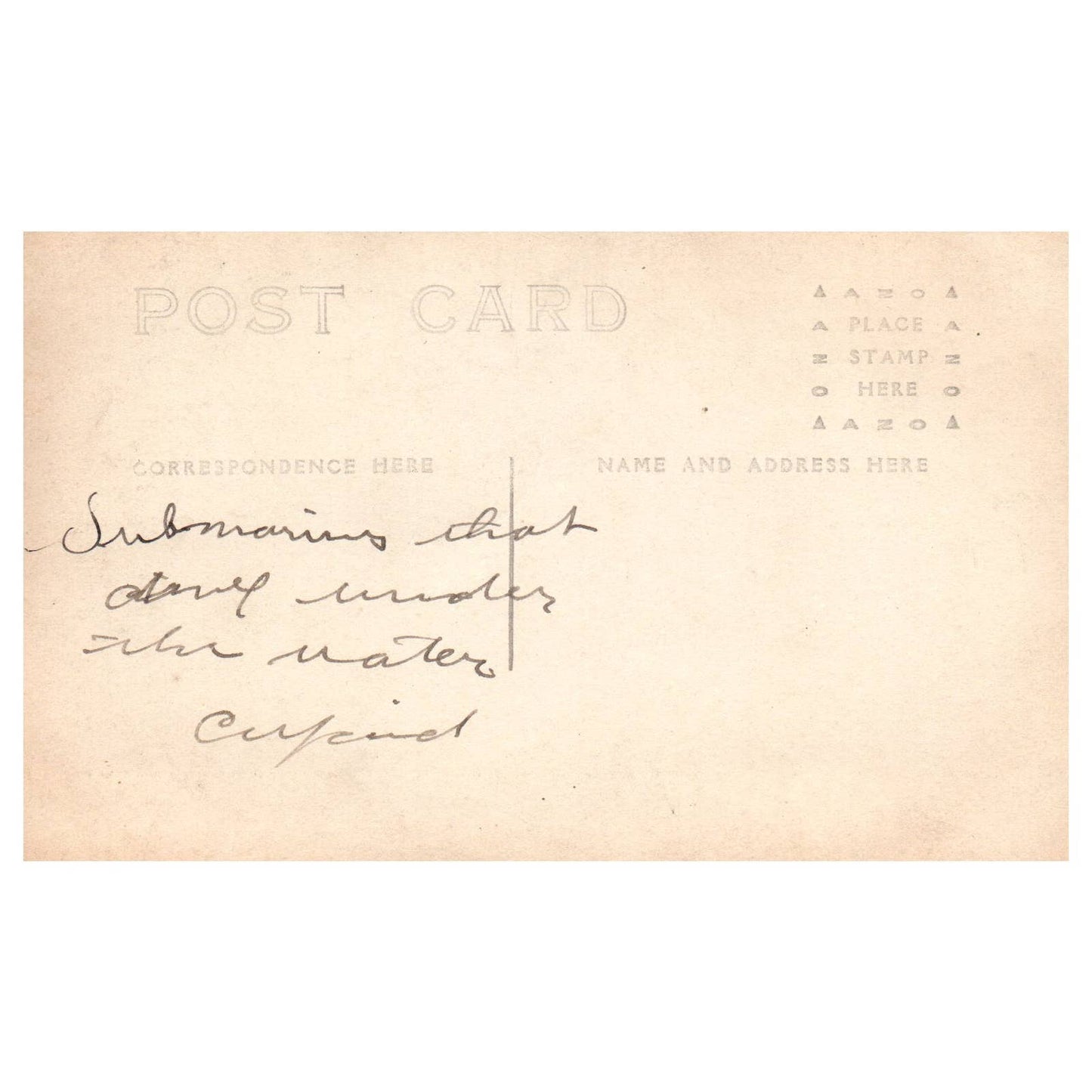 WWII US Navy Submarine - Original Postcard RPPC TJ8-4