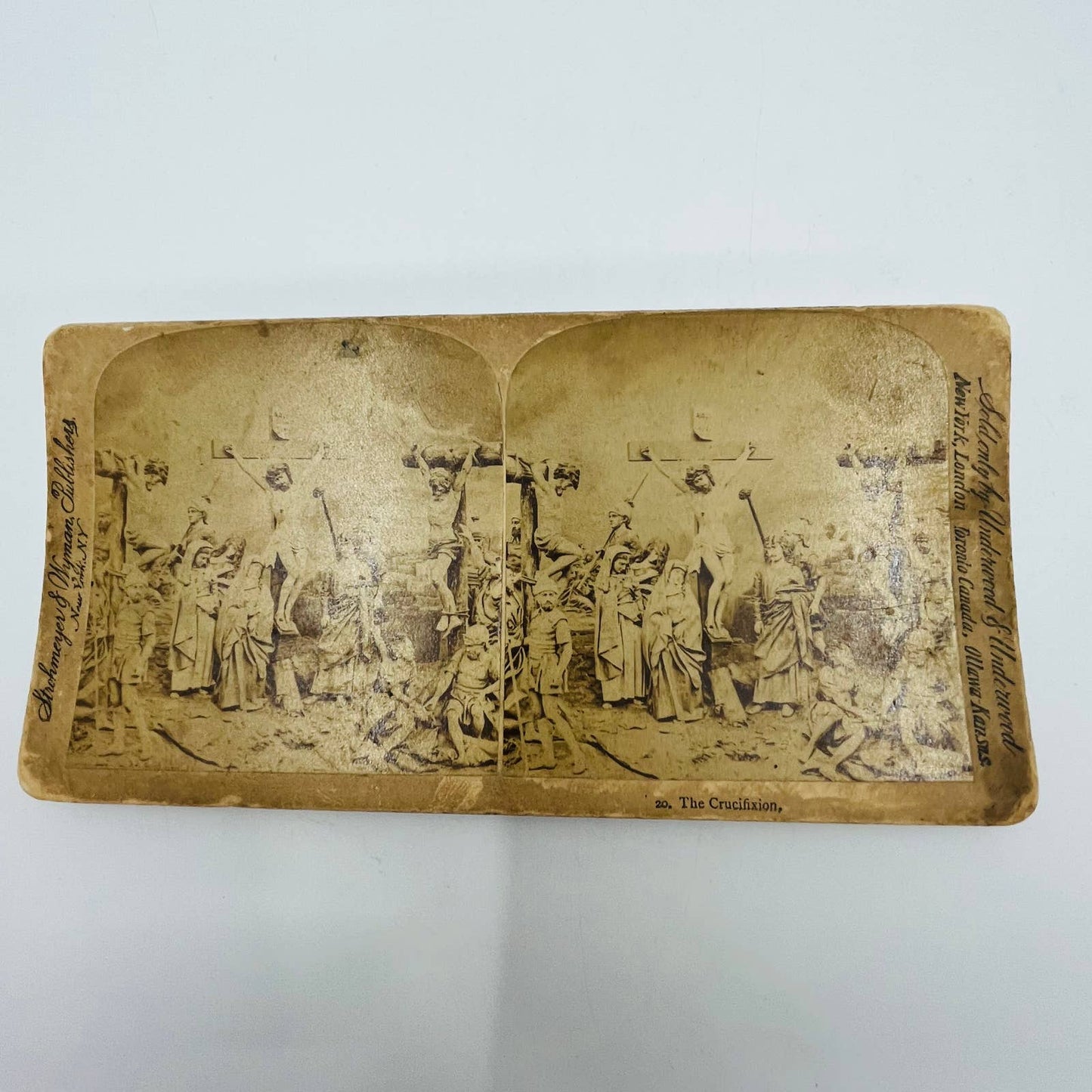 c1885 Stereoview Card The Crucifixion Matthew XXVII : 50