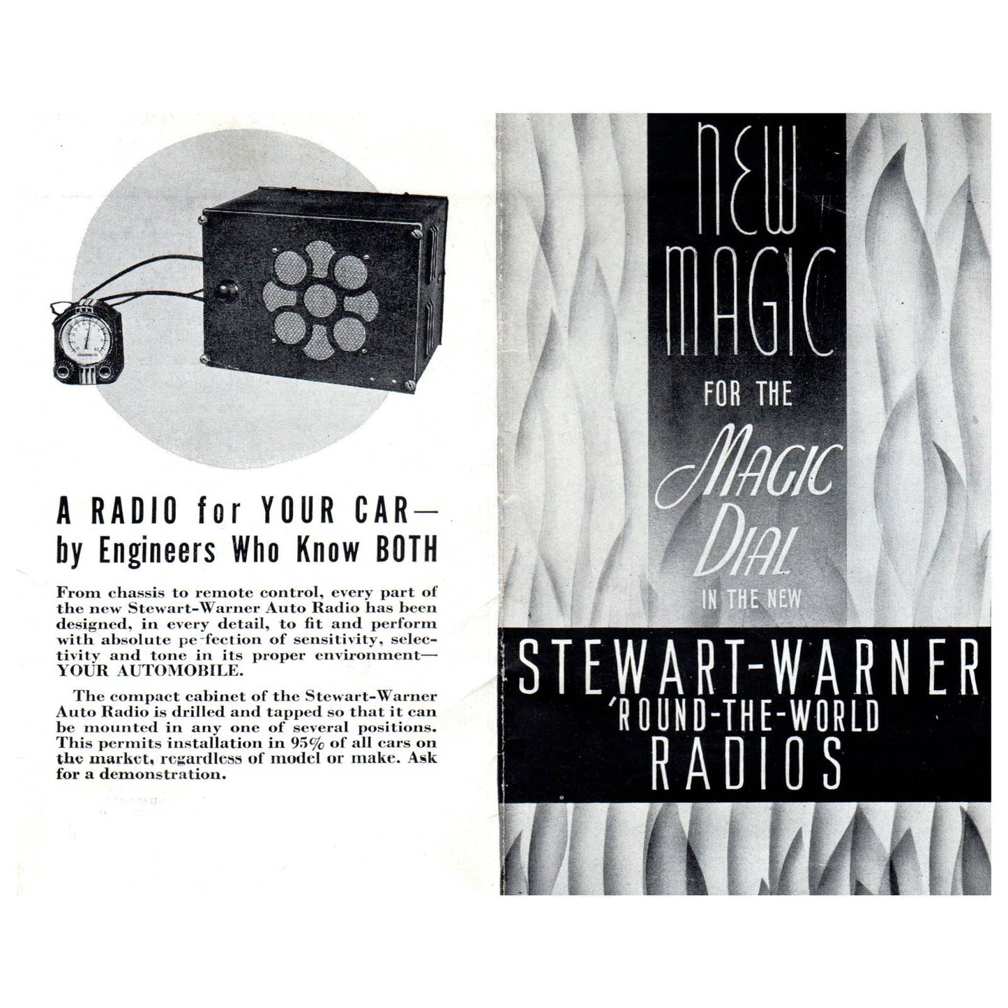 1920s Stuart-Warner 'Round-the-World Radios Fold Out Brochure Magic Dial SE4