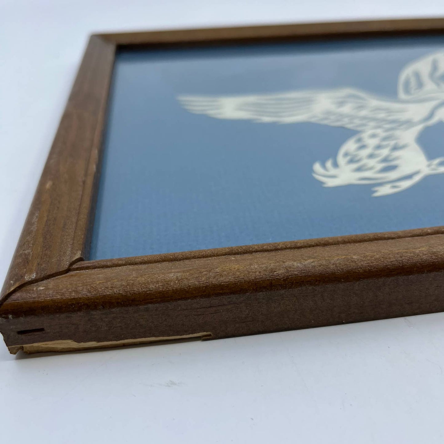 Vintage Signed Scherenschnitte Paper Art Framed Duck Silhouette 10x13" TC3
